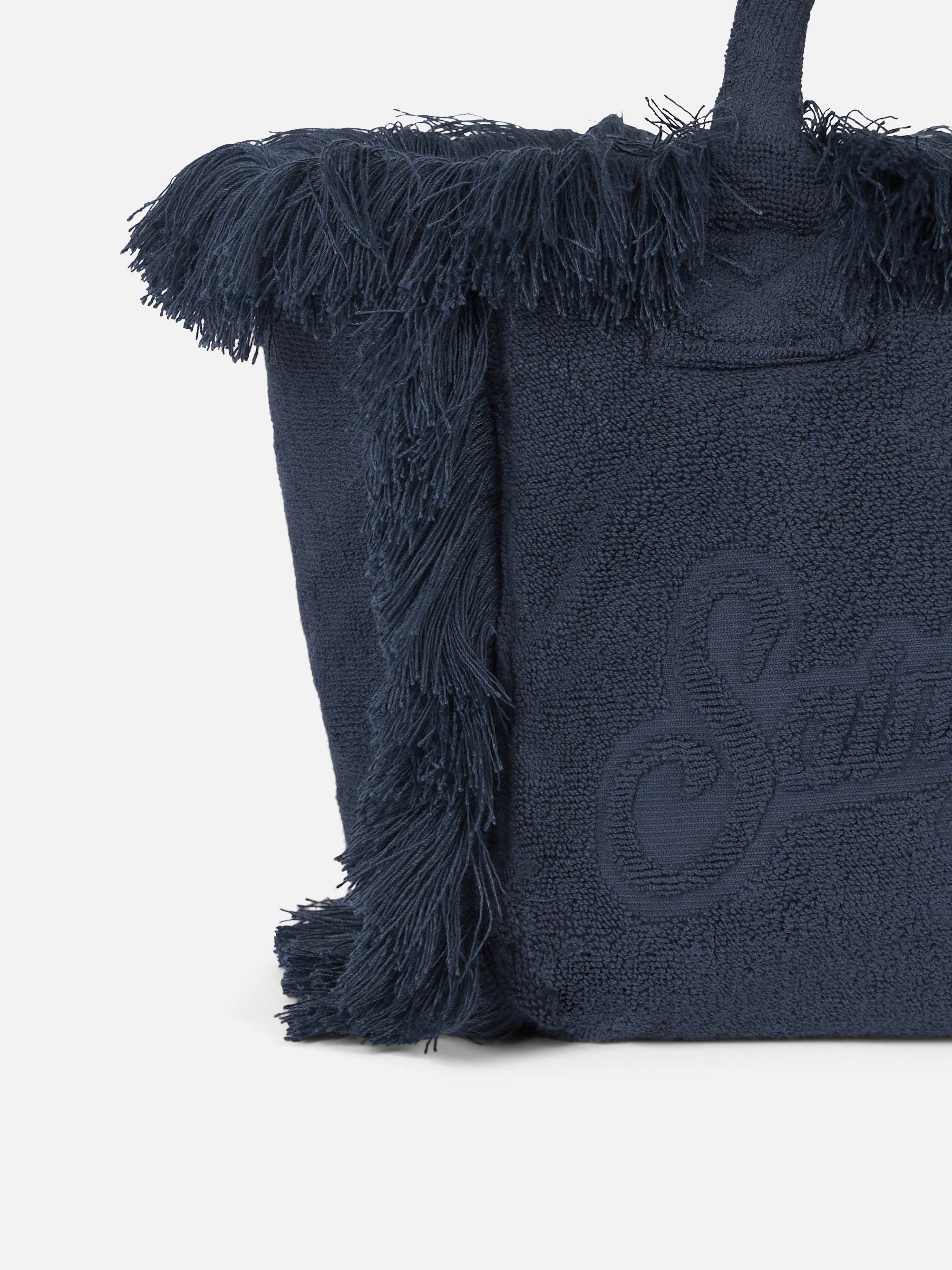 Colette Terry embossed navy blue handbag - MC2 Saint Barth