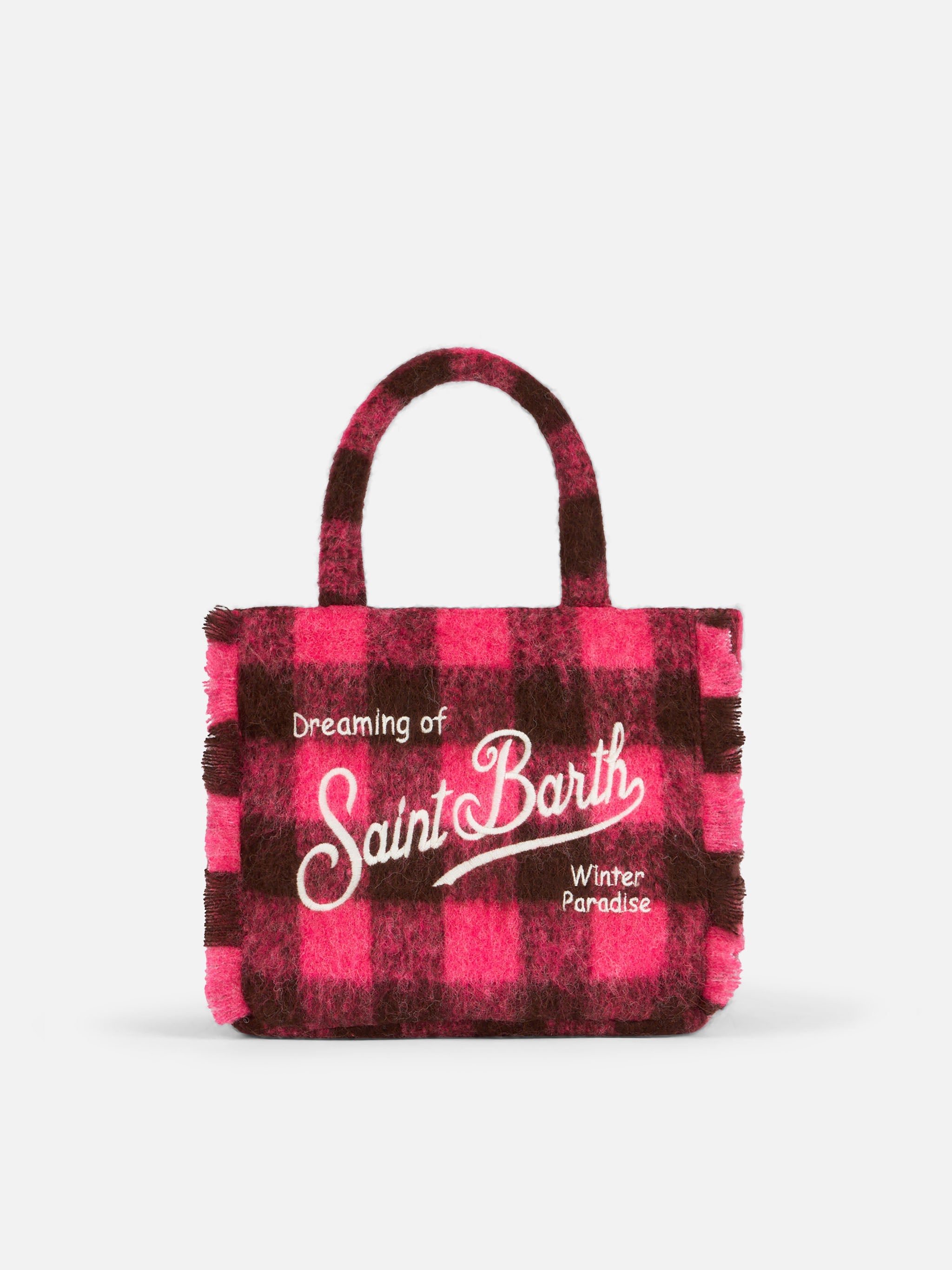 Wooly Colette fringed handbag with check pattern - MC2 Saint Barth