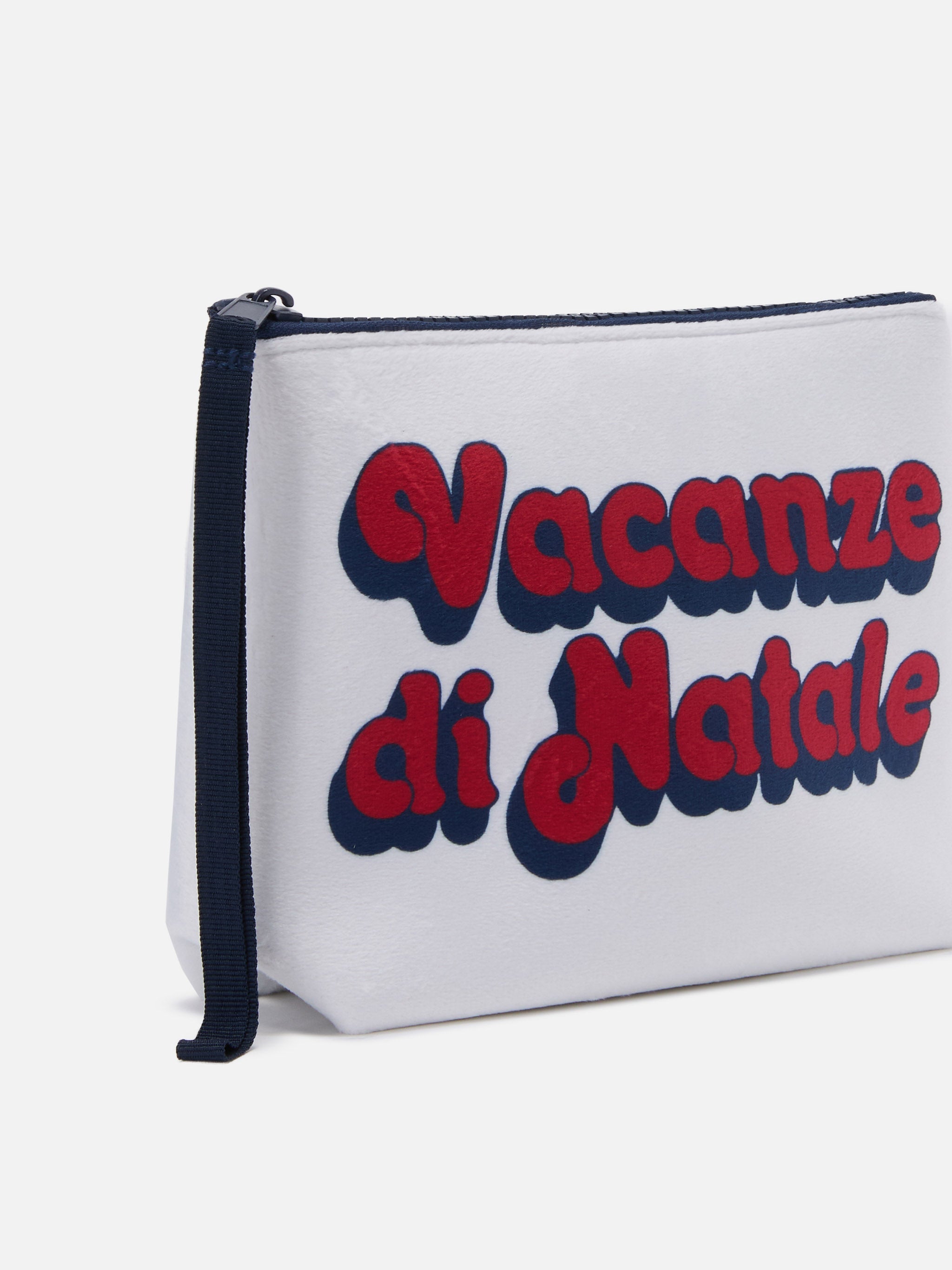 Pochette Aline effetto lana bianca con stampa Vacanze di Natale | VACANZE DI NATALE SPECIAL EDITION