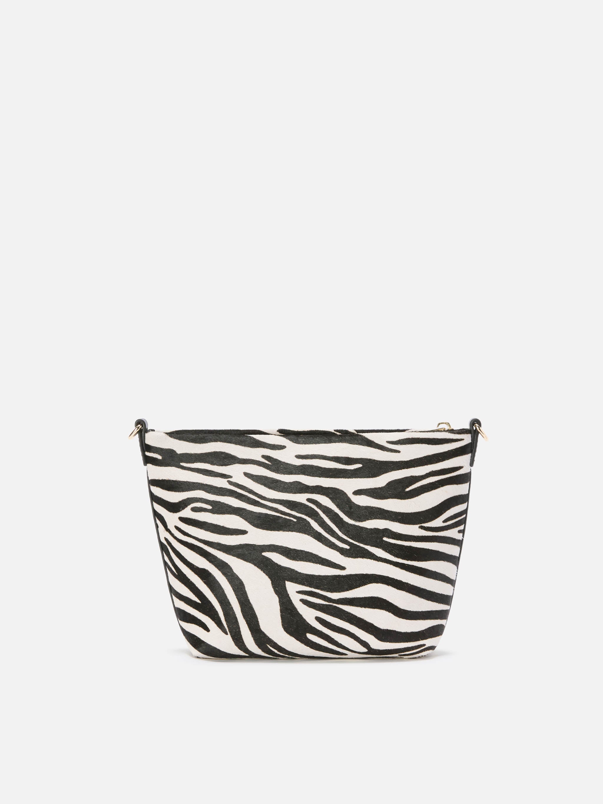 Borsa a spalla Aline Bag in pelle spazzolata e cavallino zebrato