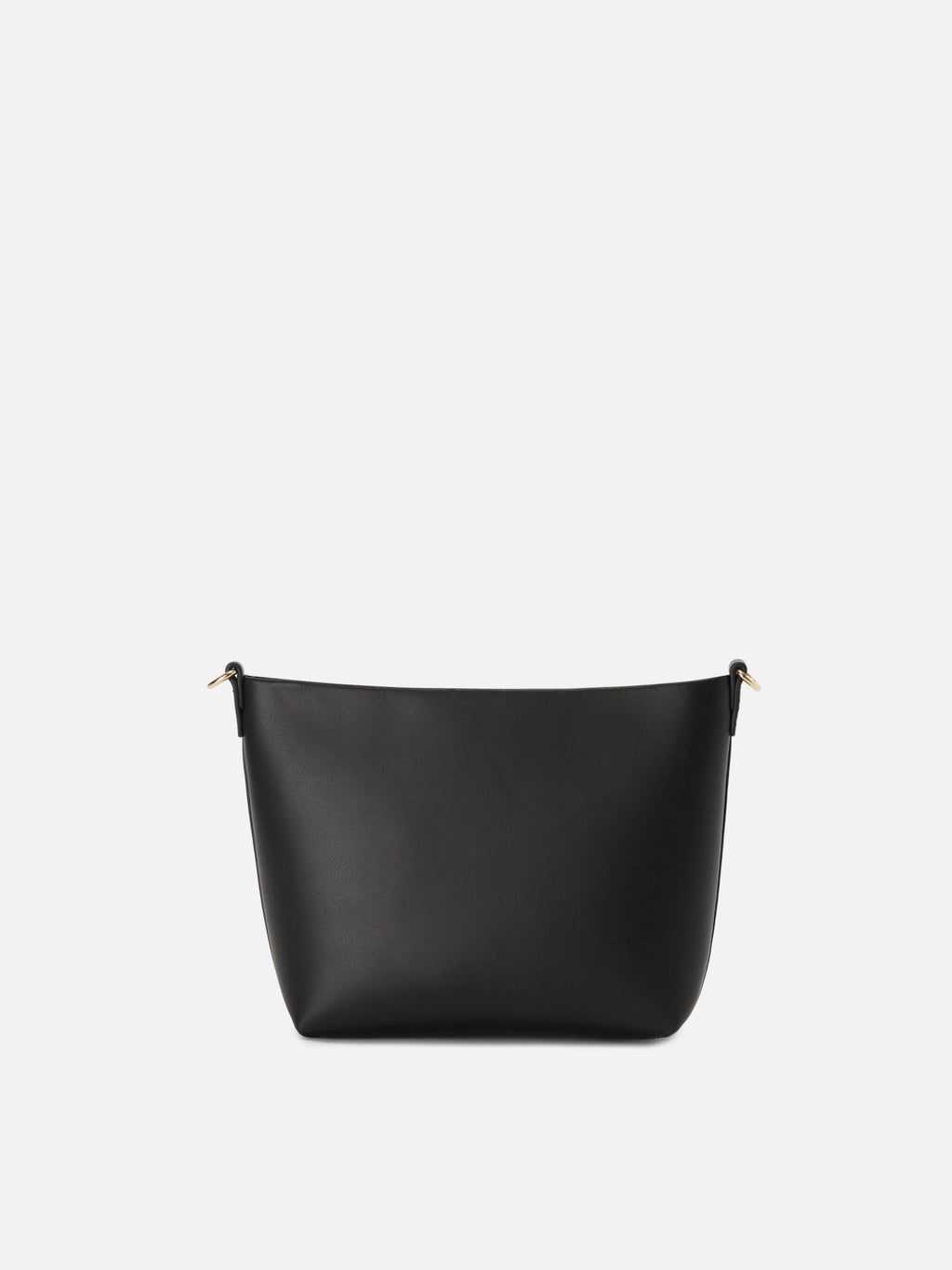 Borsa Aline in pelle liscia nera con placchetta logo