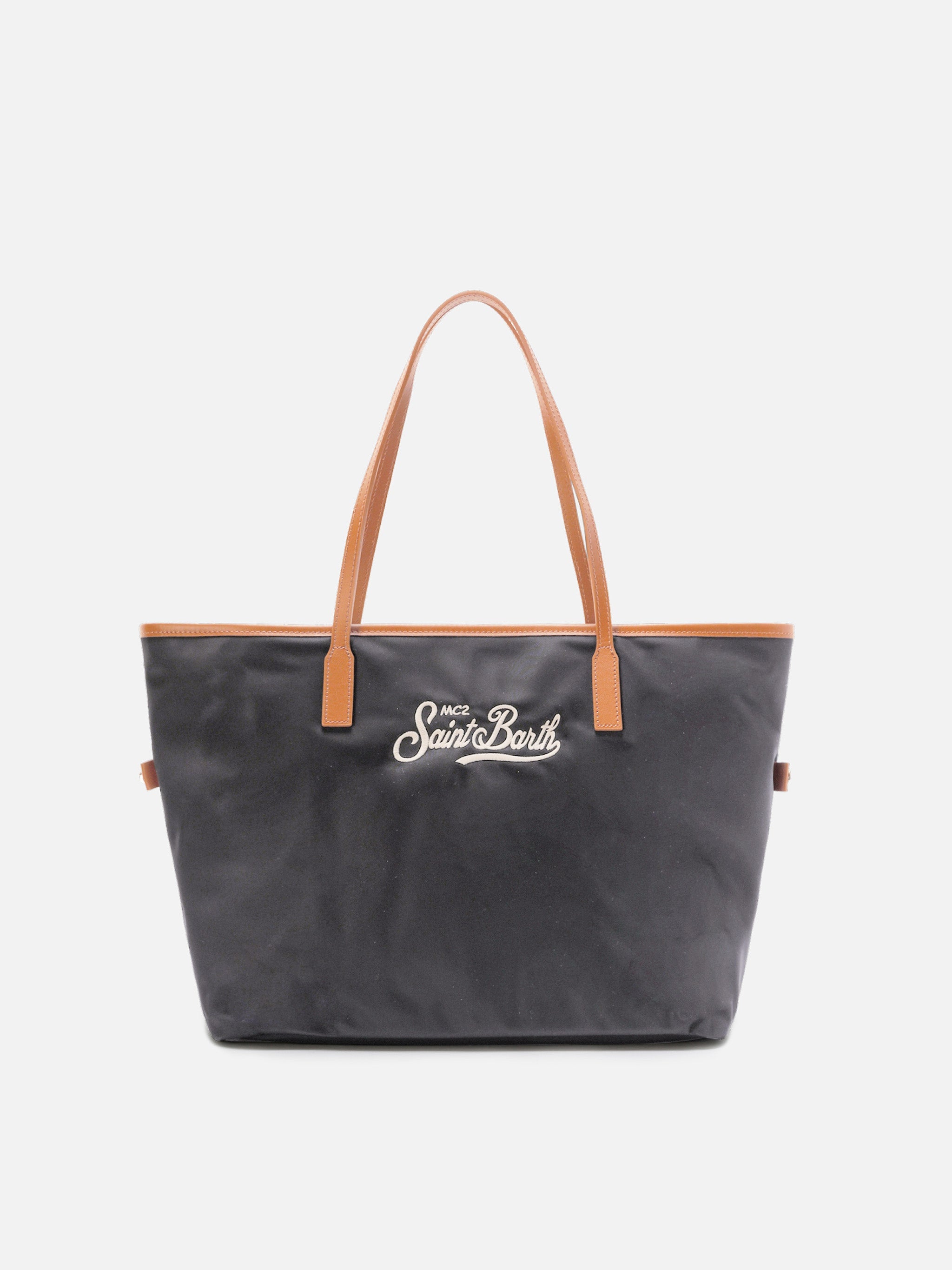 Borsa City nera regular in nylon