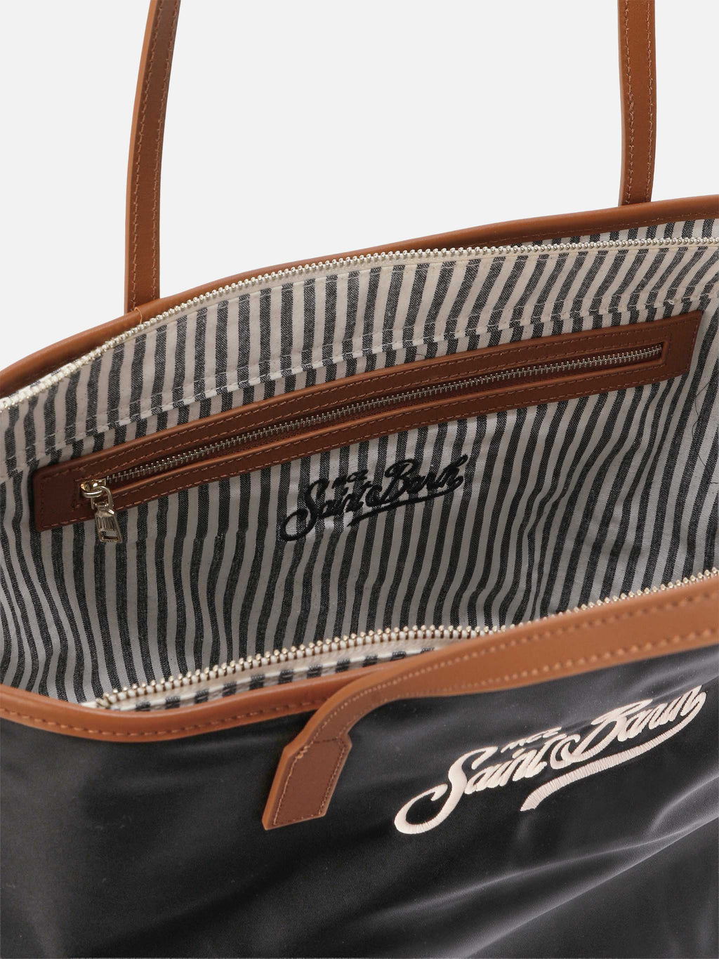 Borsa City nera regular in nylon