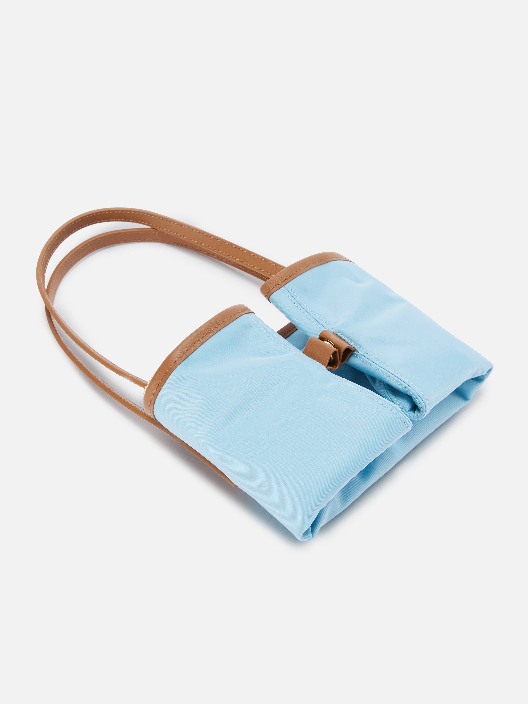 Borsa City medium in nylon azzurro