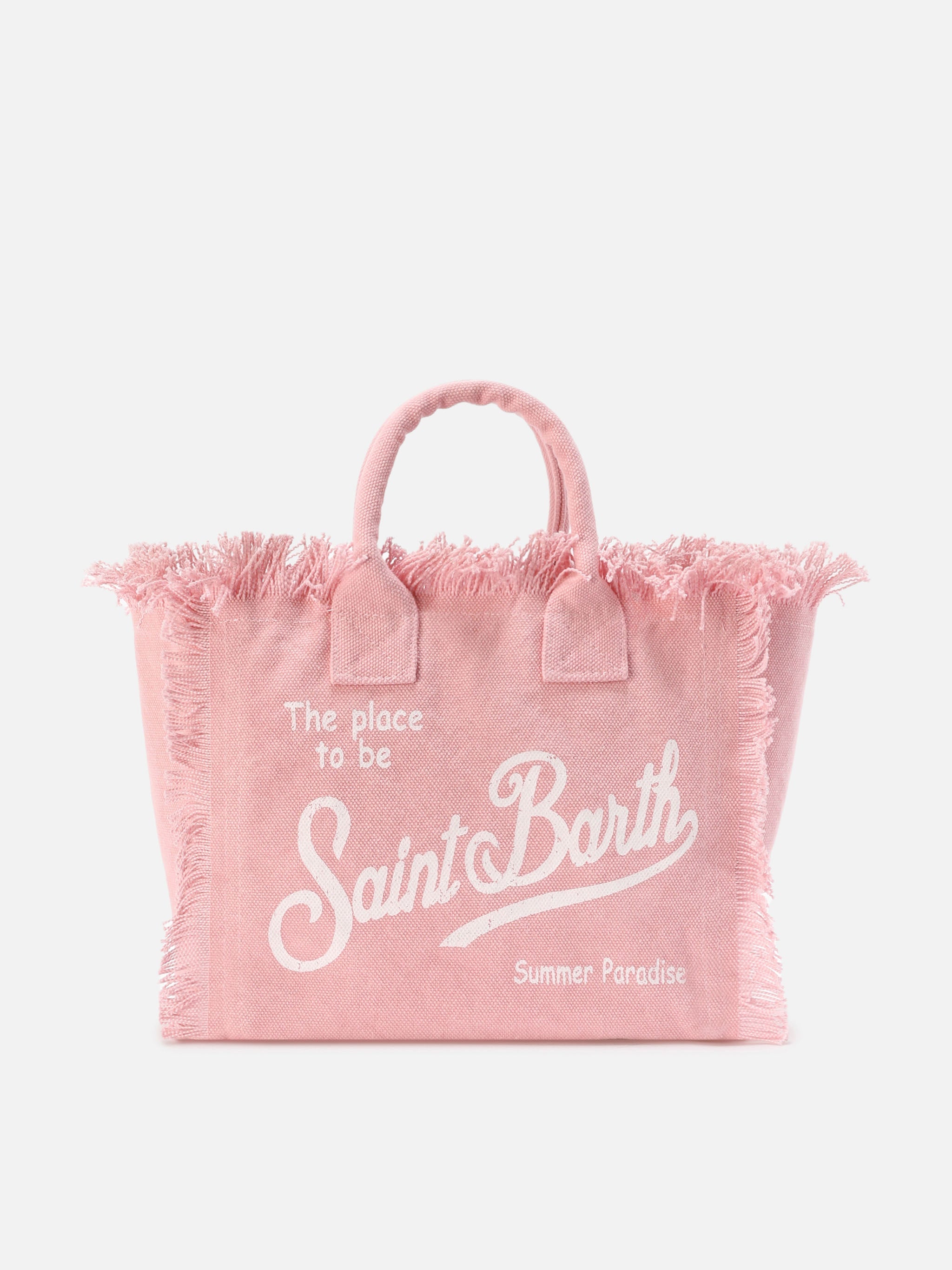 Borsa Colette rosa in canvas con frange