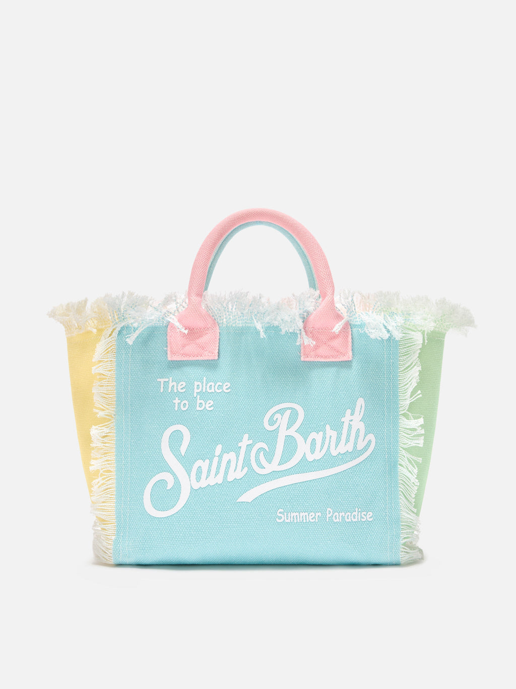 Borsa Colette in canvas multicolor con design color block