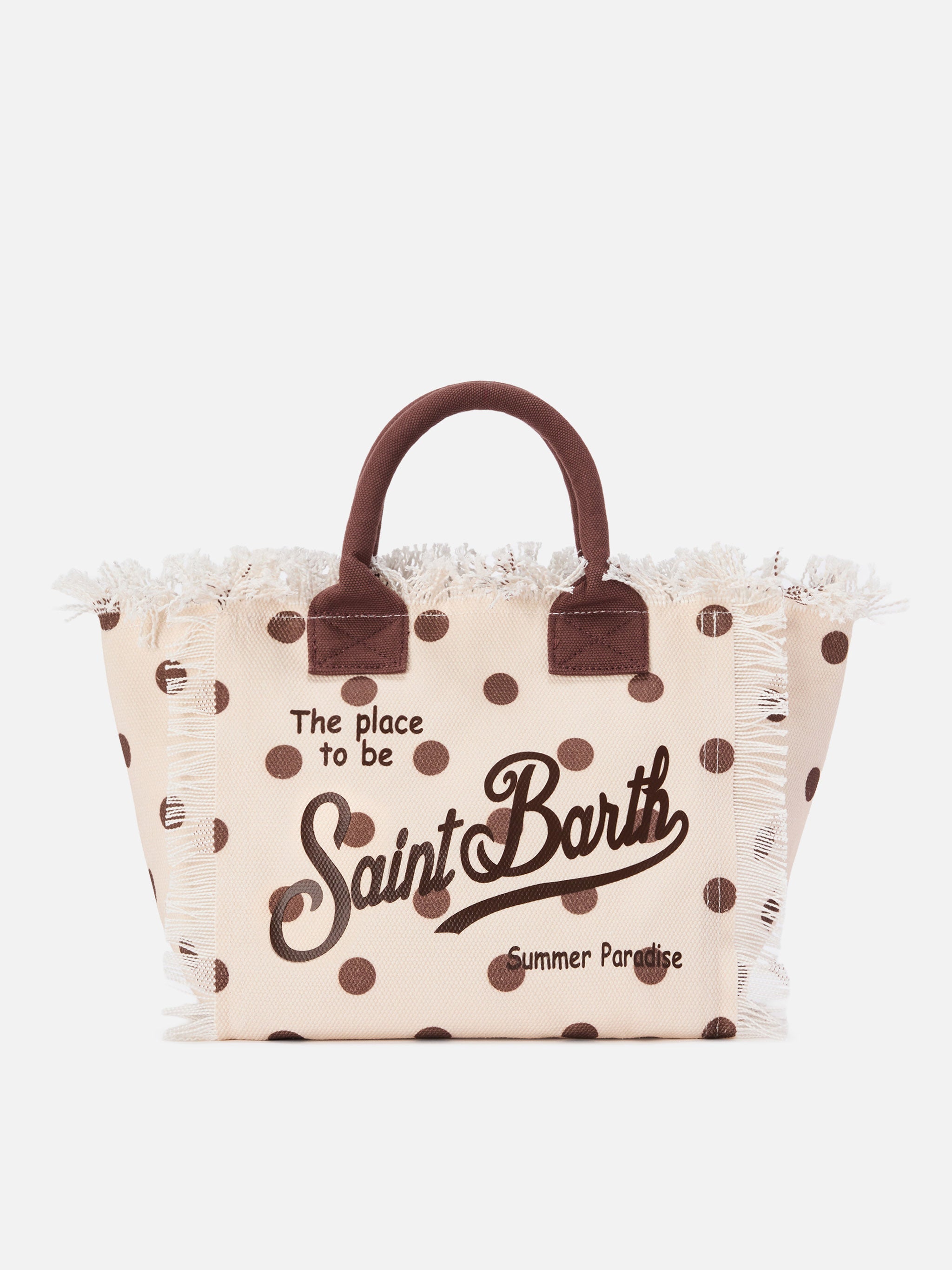Borsa Colette in canvas a pois con logo ricamato