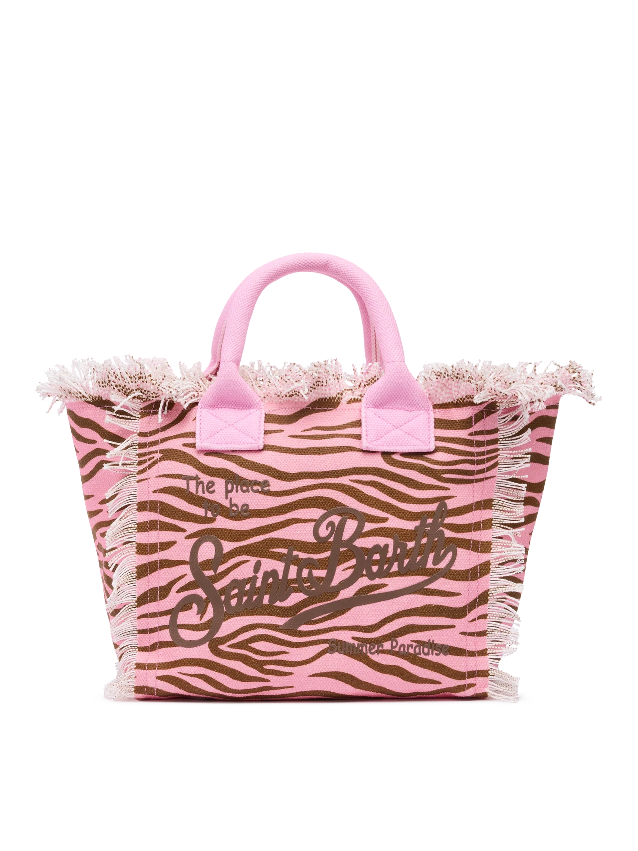 Colette cotton canvas handbag with zebra print - MC2 Saint Barth