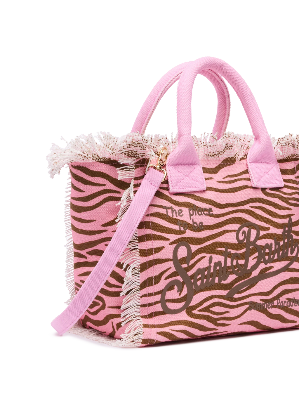 Colette cotton canvas handbag with zebra print - MC2 Saint Barth