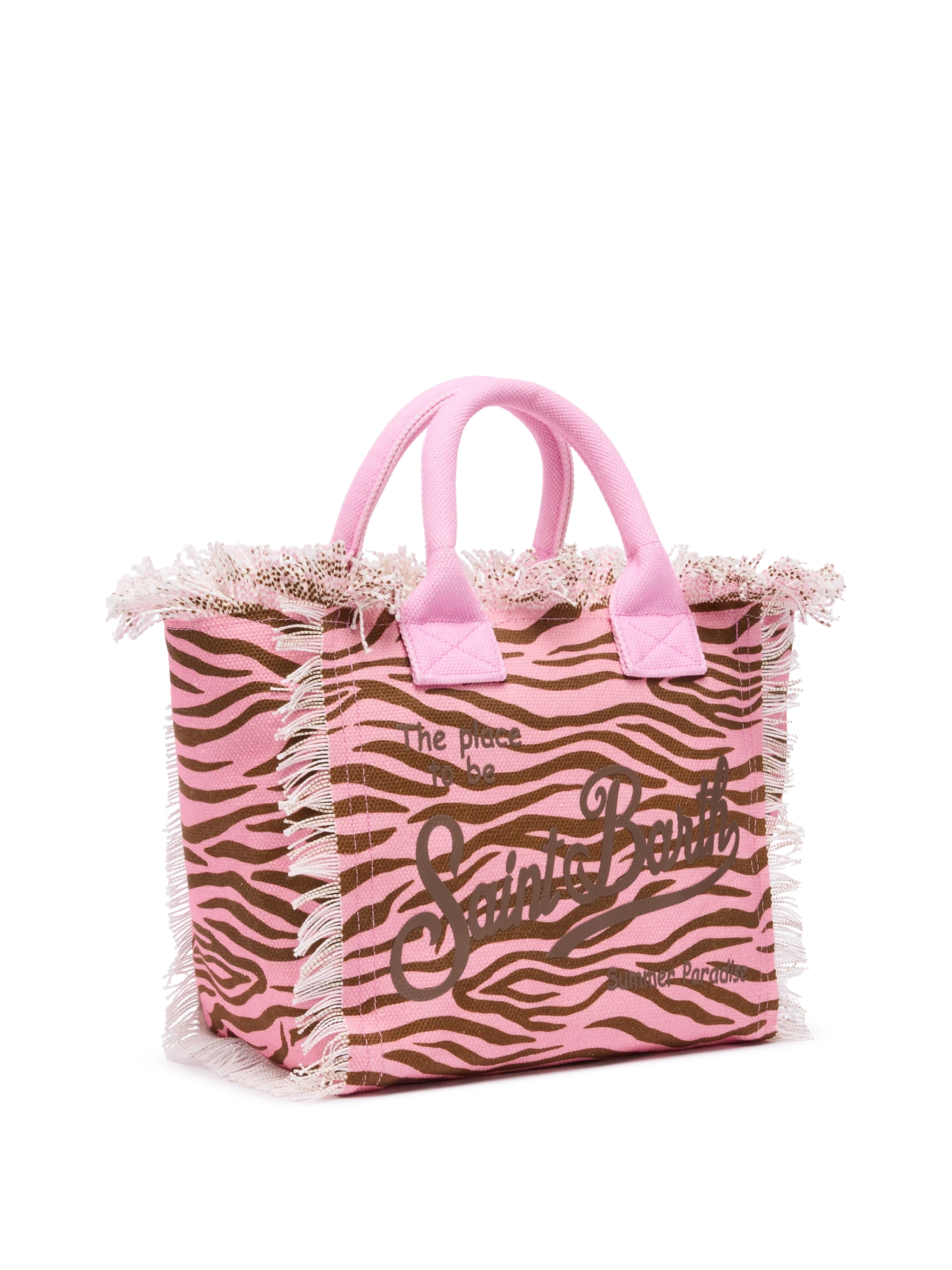 Colette cotton canvas handbag with zebra print - MC2 Saint Barth