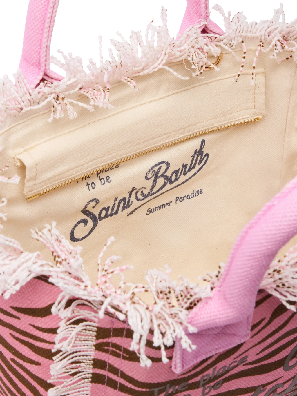 Colette cotton canvas handbag with zebra print - MC2 Saint Barth