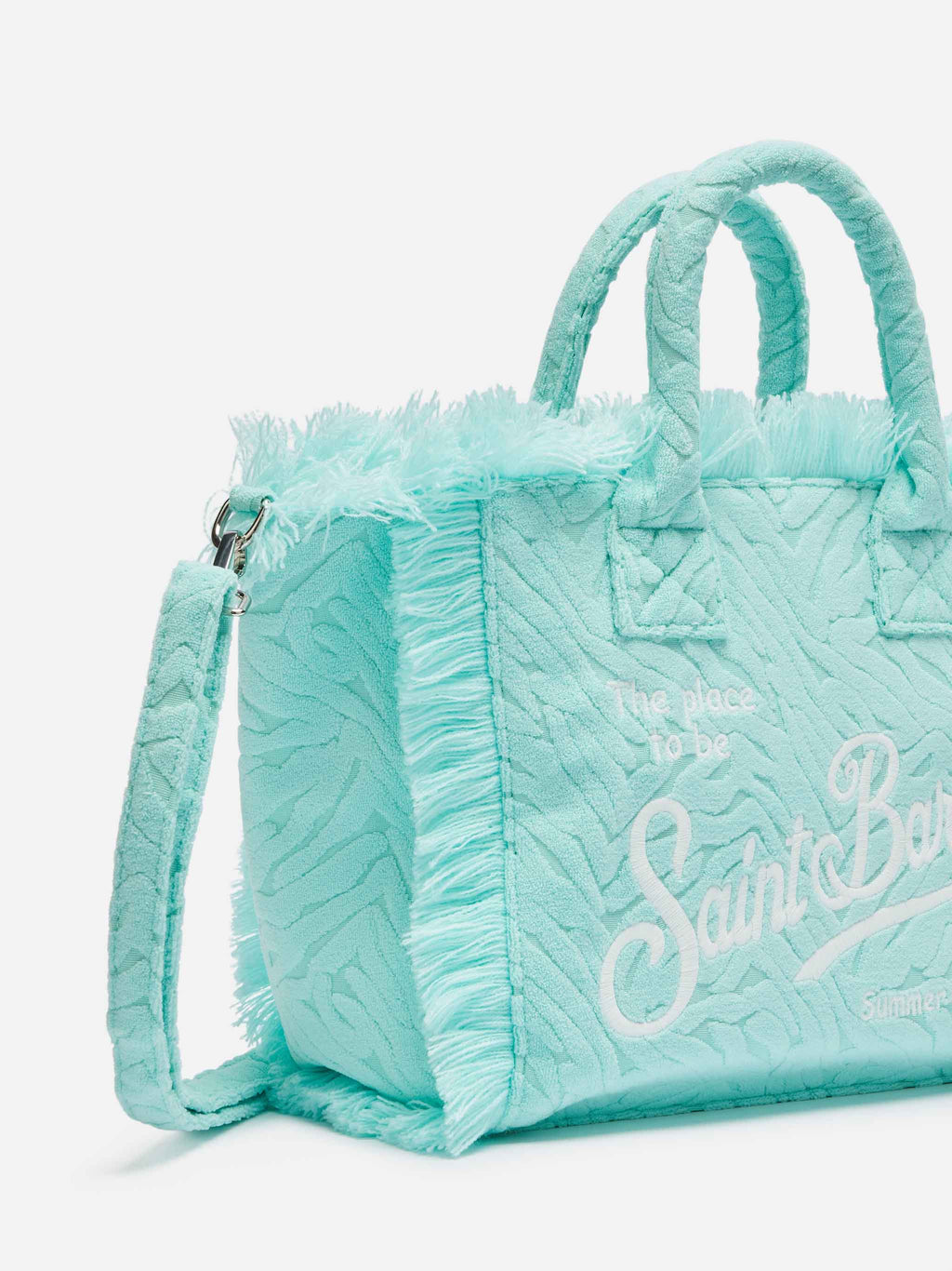 Colette Sponge water green zebra embossed terry handbag - MC2 Saint Barth