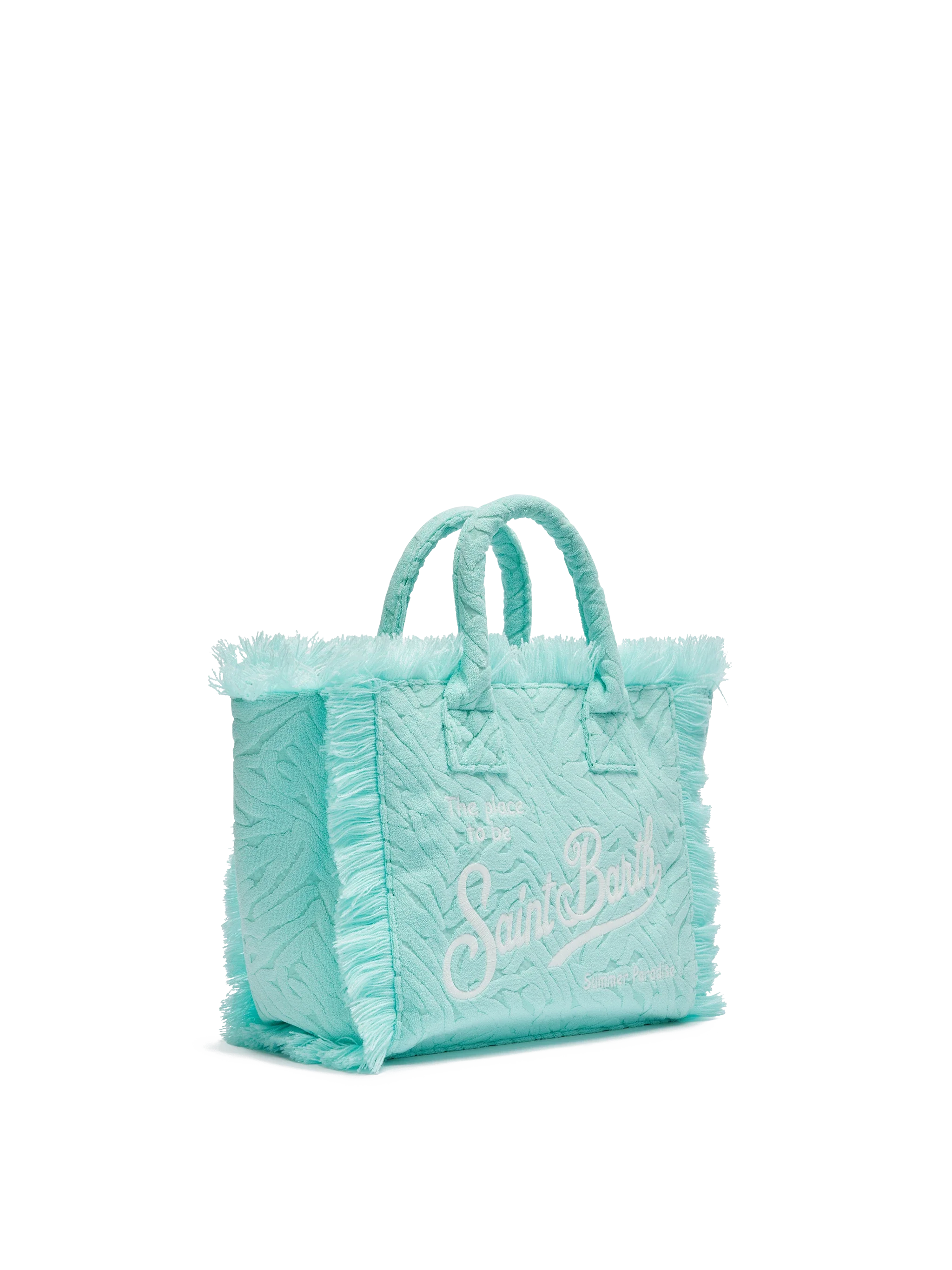 Colette Sponge water green zebra embossed terry handbag - MC2 Saint Barth