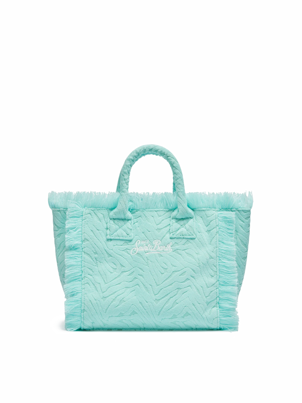 Colette Sponge water green zebra embossed terry handbag - MC2 Saint Barth