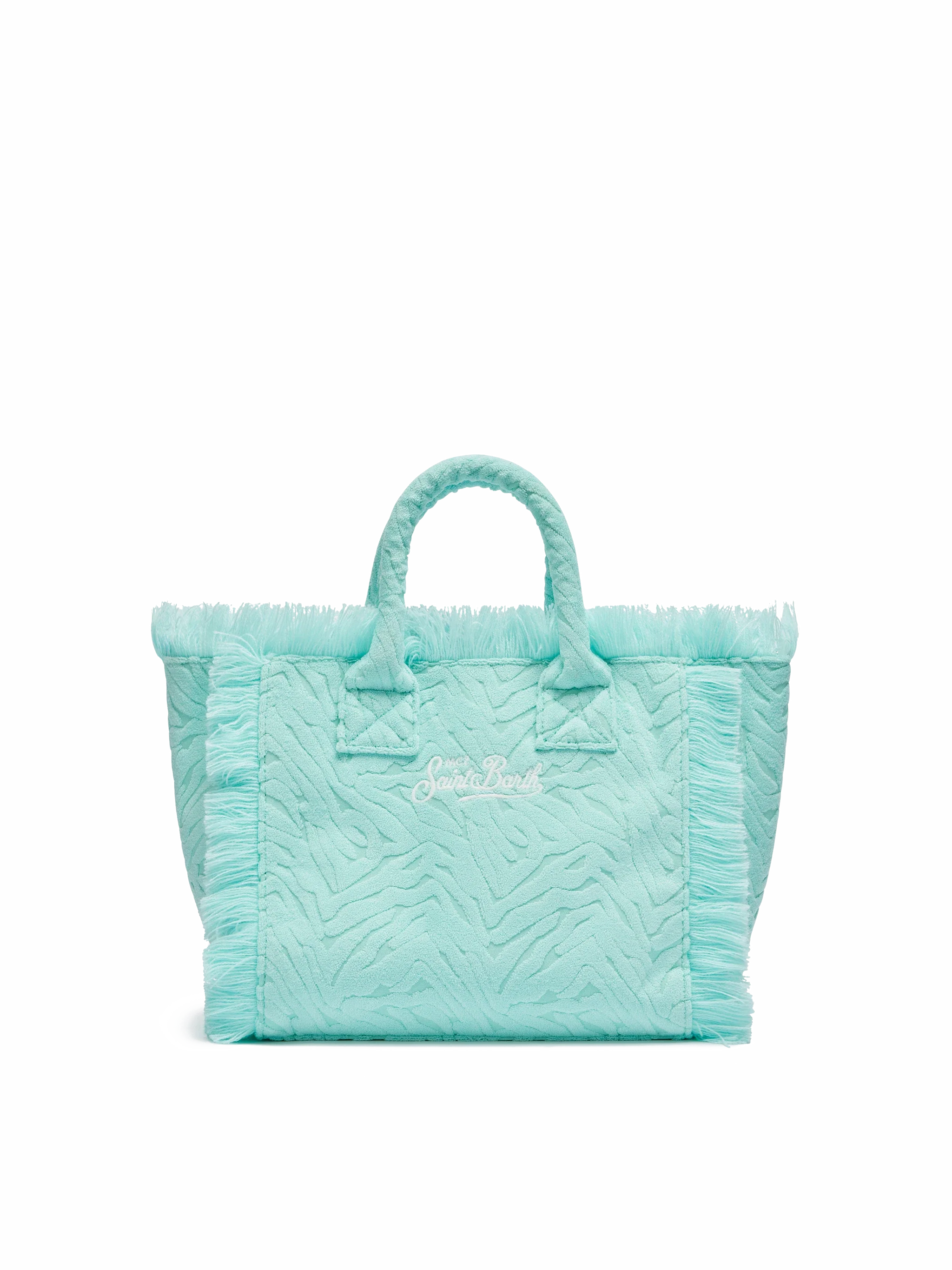 Colette Sponge water green zebra embossed terry handbag - MC2 Saint Barth