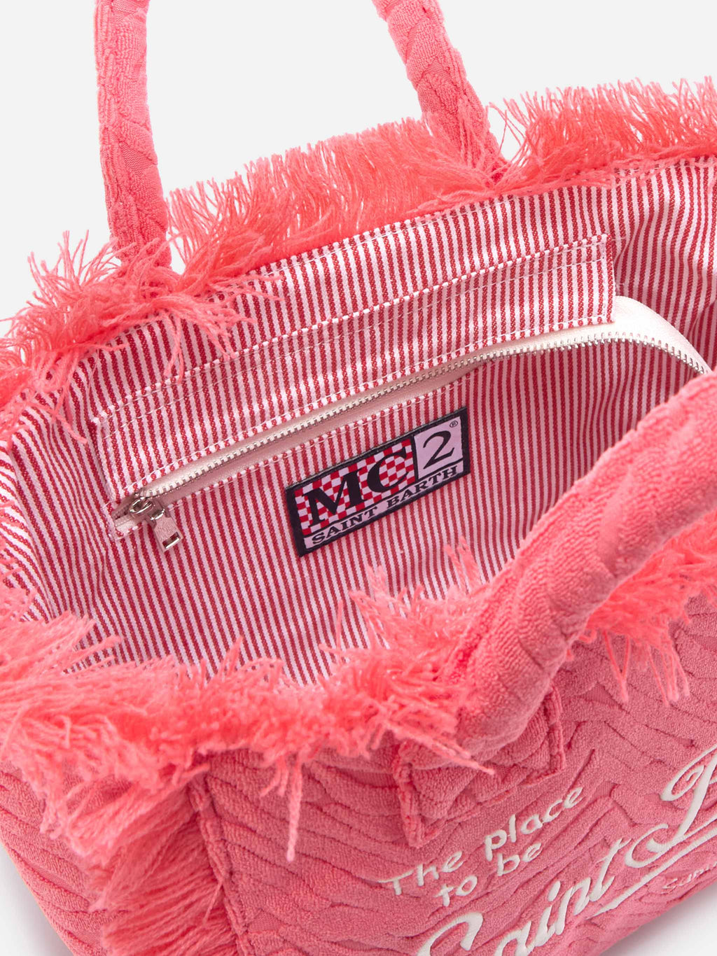 Borsa Colette in tessuto effetto spugna con zebrato in rilievo