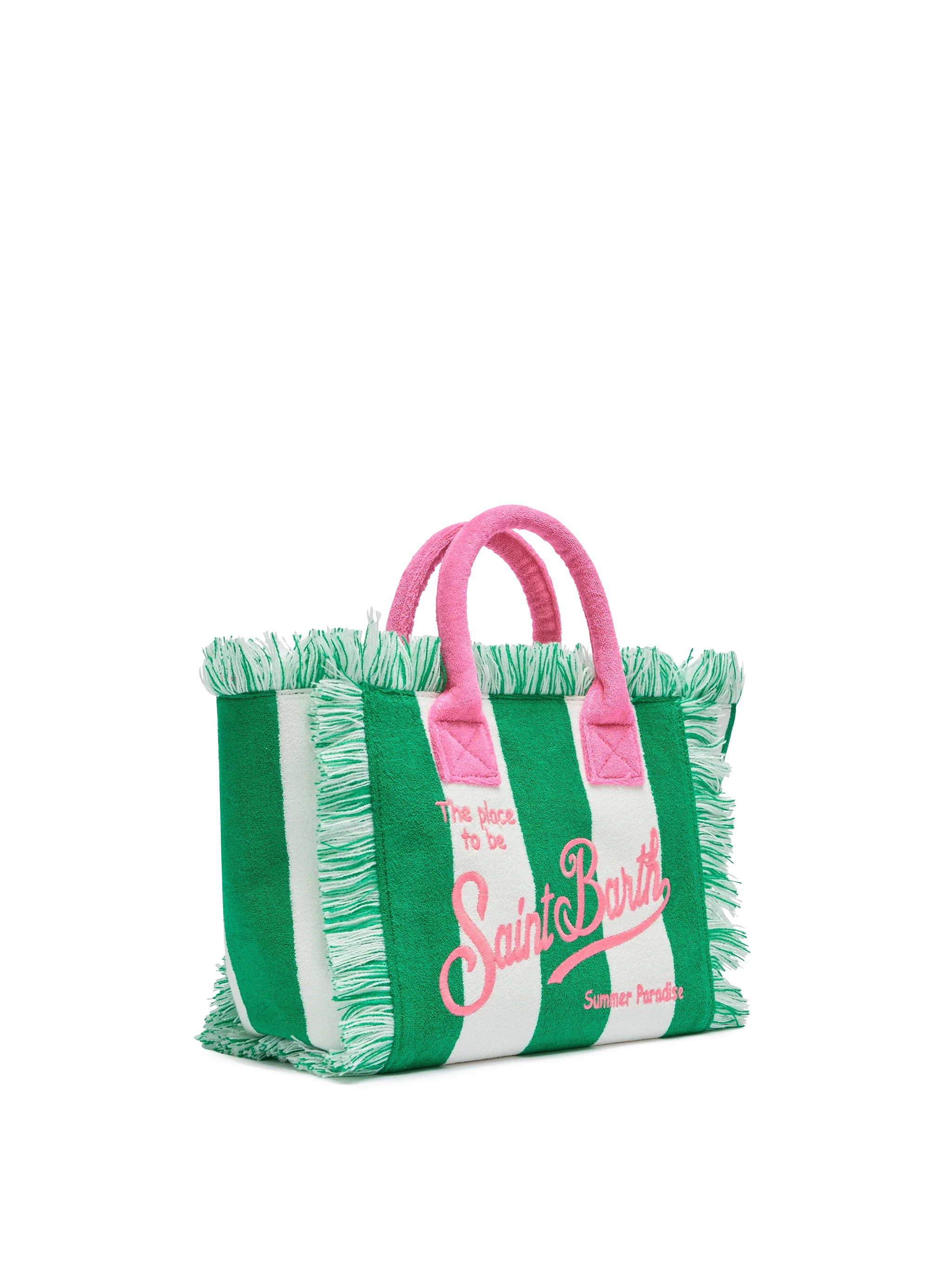 Colette Sponge green striped terry handbag - MC2 Saint Barth
