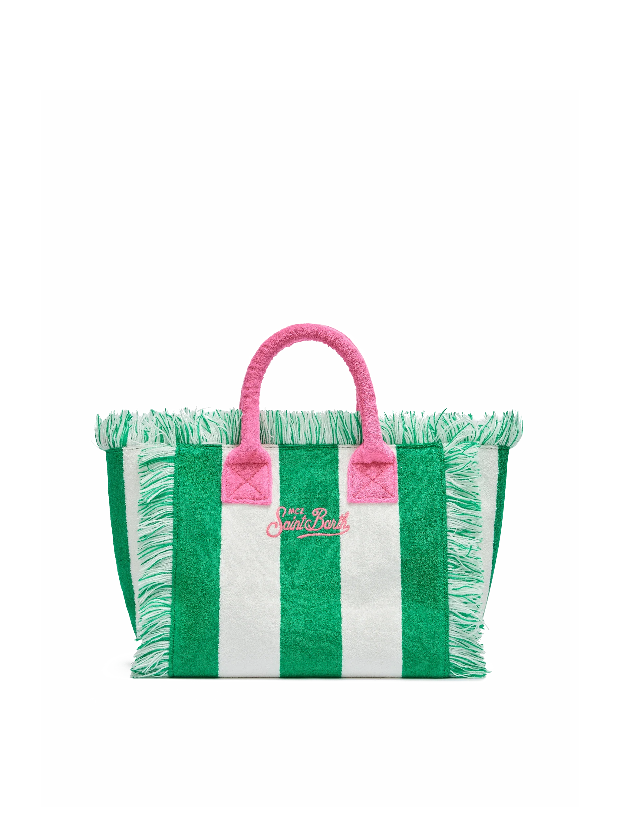 Colette Sponge green striped terry handbag - MC2 Saint Barth