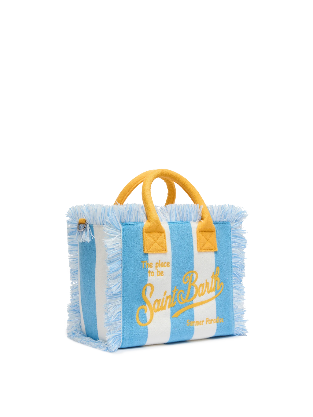 Colette Sponge light blue striped terry handbag - MC2 Saint Barth