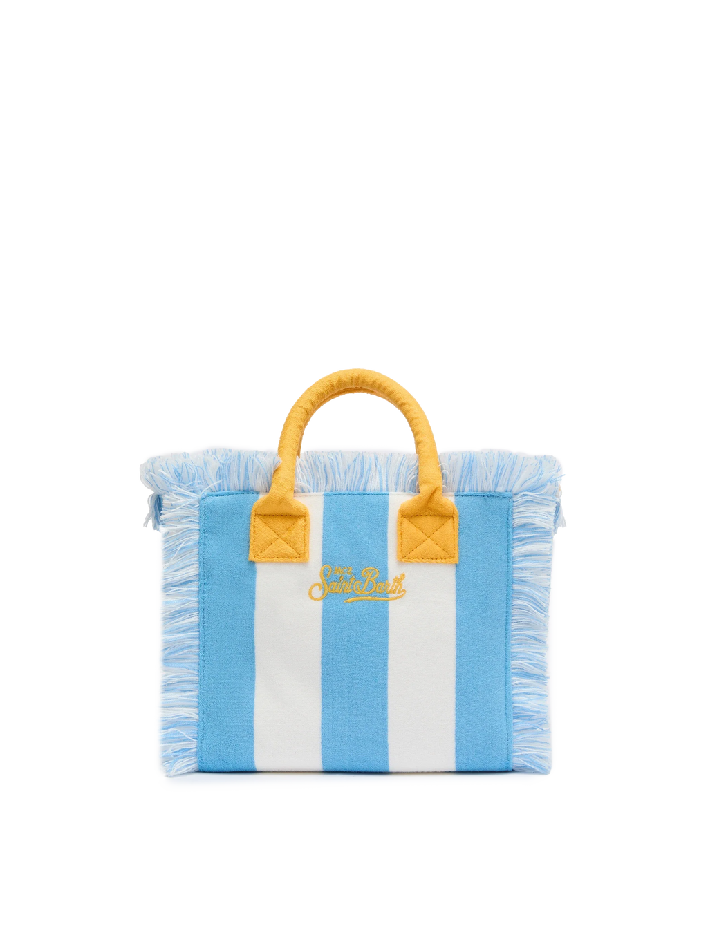Colette Sponge light blue striped terry handbag - MC2 Saint Barth