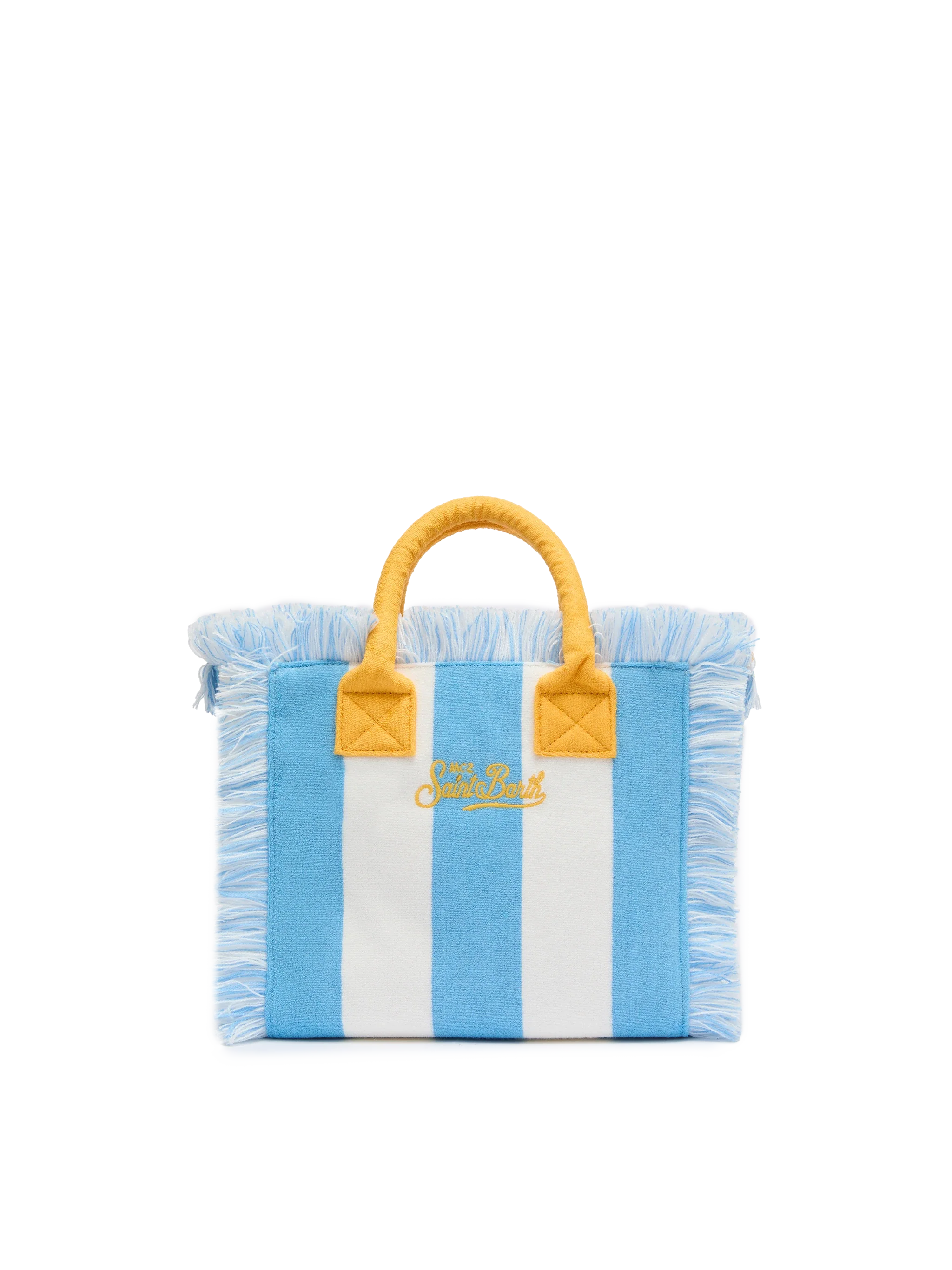 Colette Sponge light blue striped terry handbag - MC2 Saint Barth