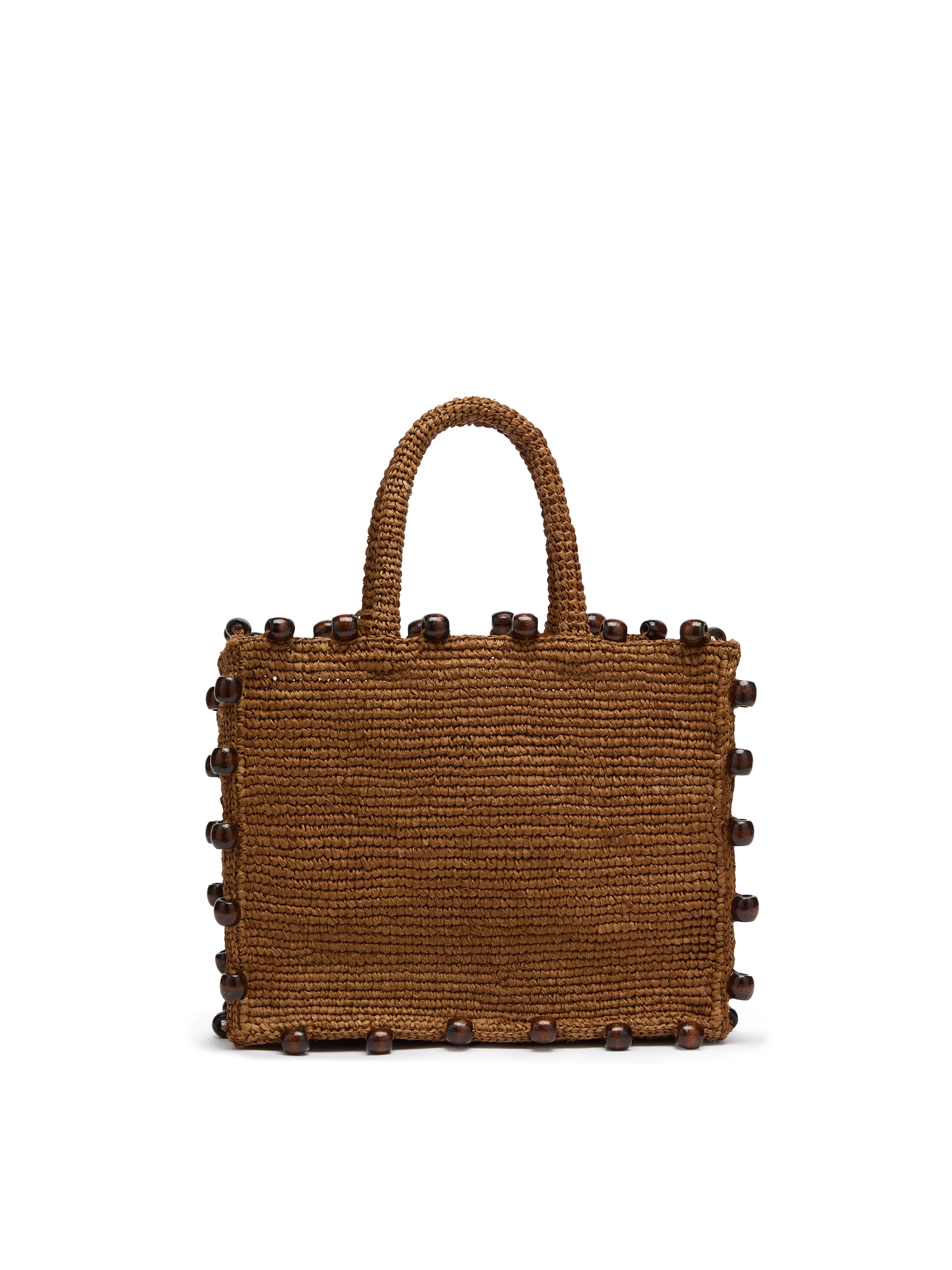 Colette Raffia brown handbag with beads and logo embroidery - MC2 Saint Barth
