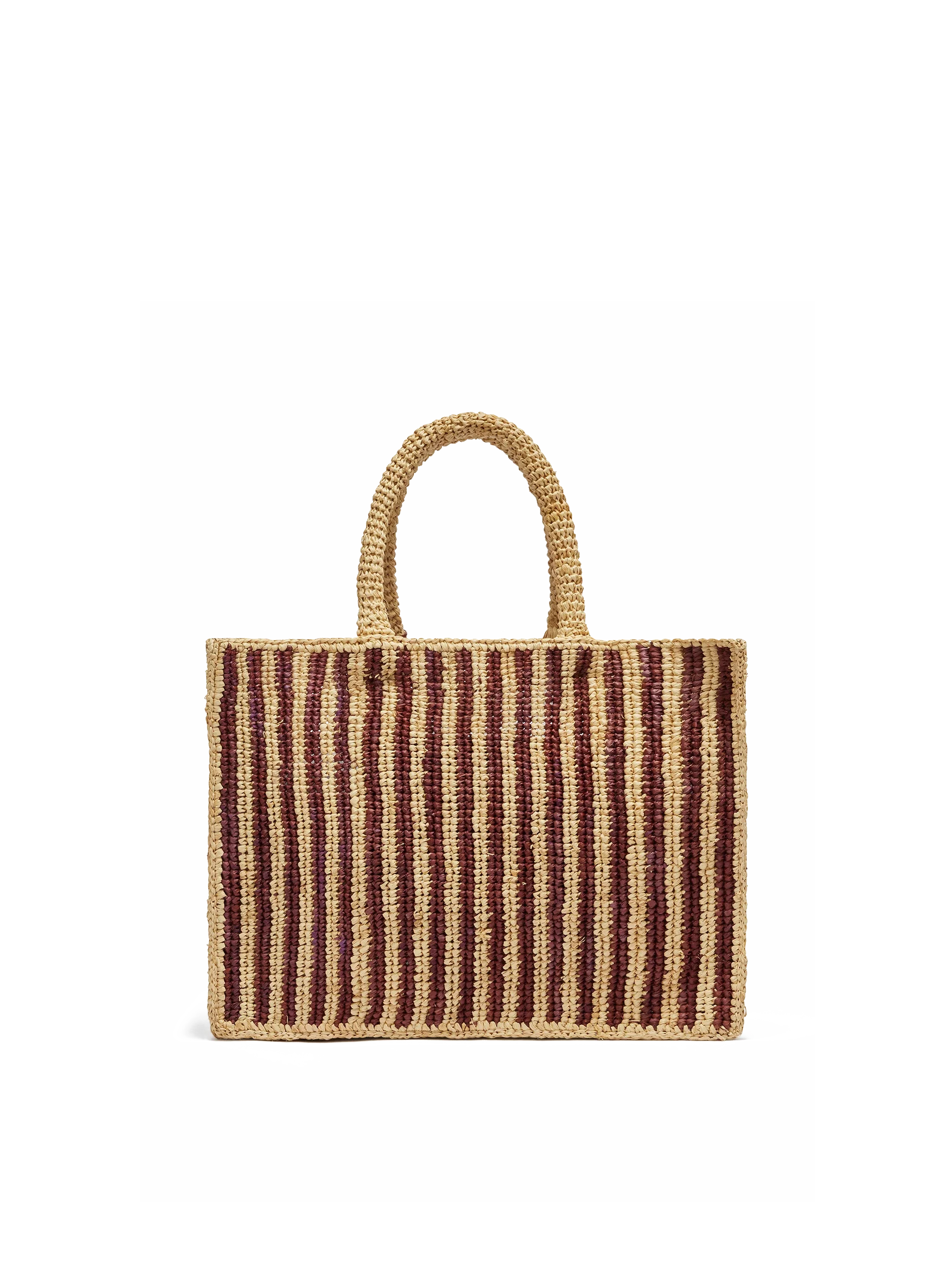 Colette Raffia brown striped handbag with logo embroidery - MC2 Saint Barth