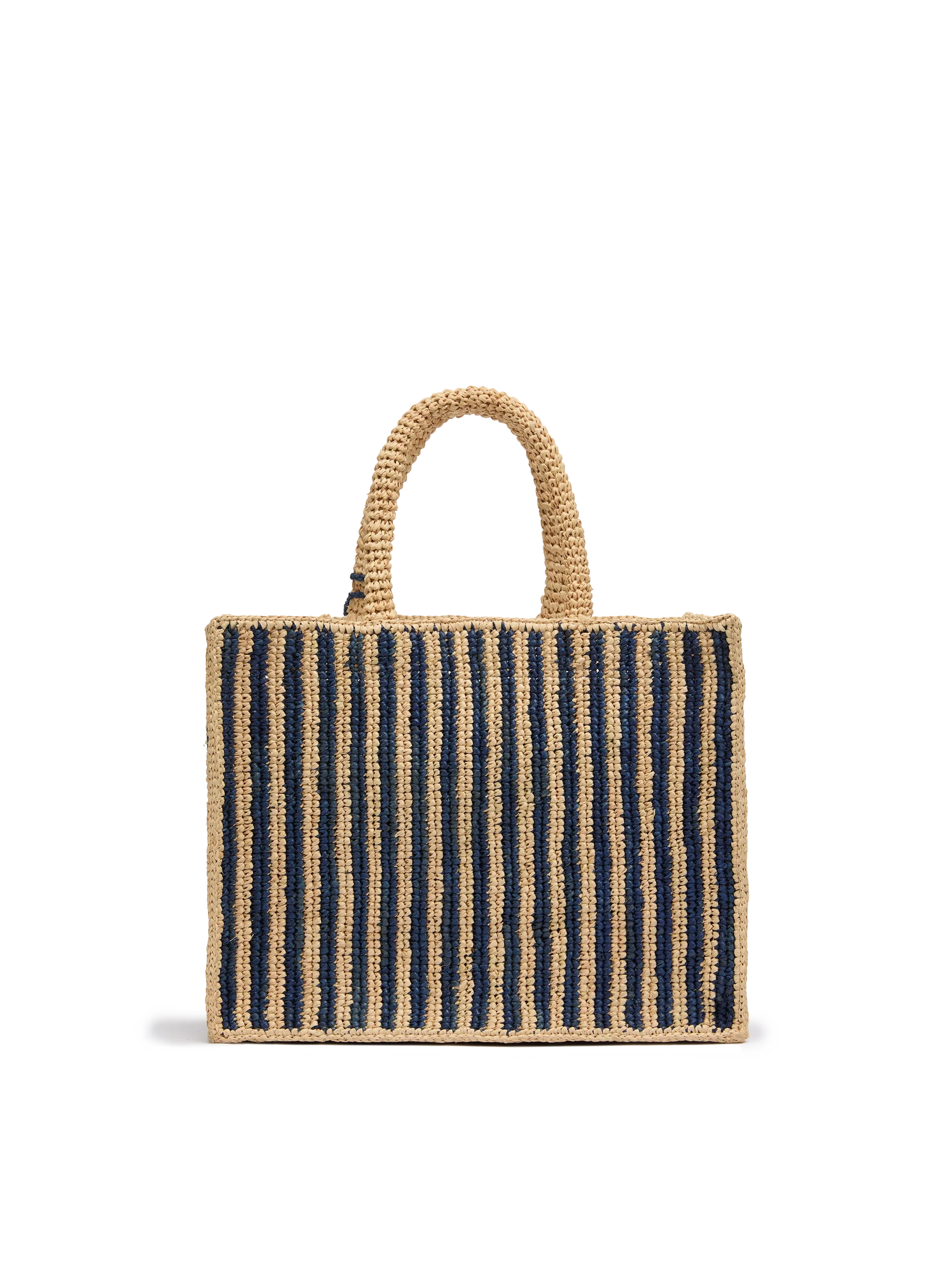 Colette Raffia navy blue striped handbag with logo embroidery - MC2 Saint Barth