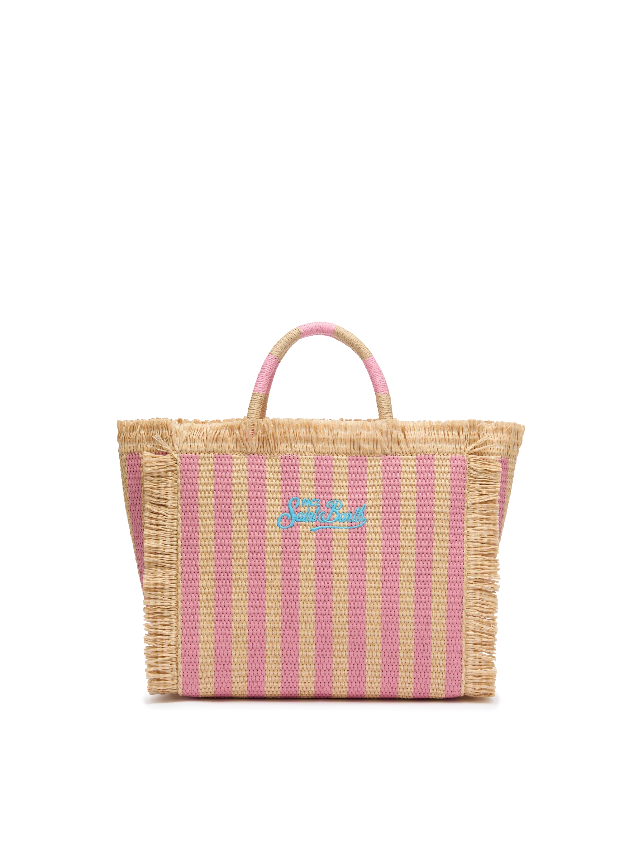 Colette Straw effect handbag with striped print - MC2 Saint Barth