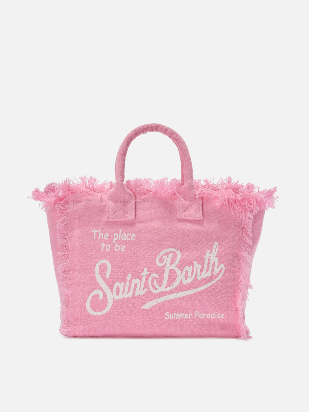 Borsa Colette in lino rosa tinta unita