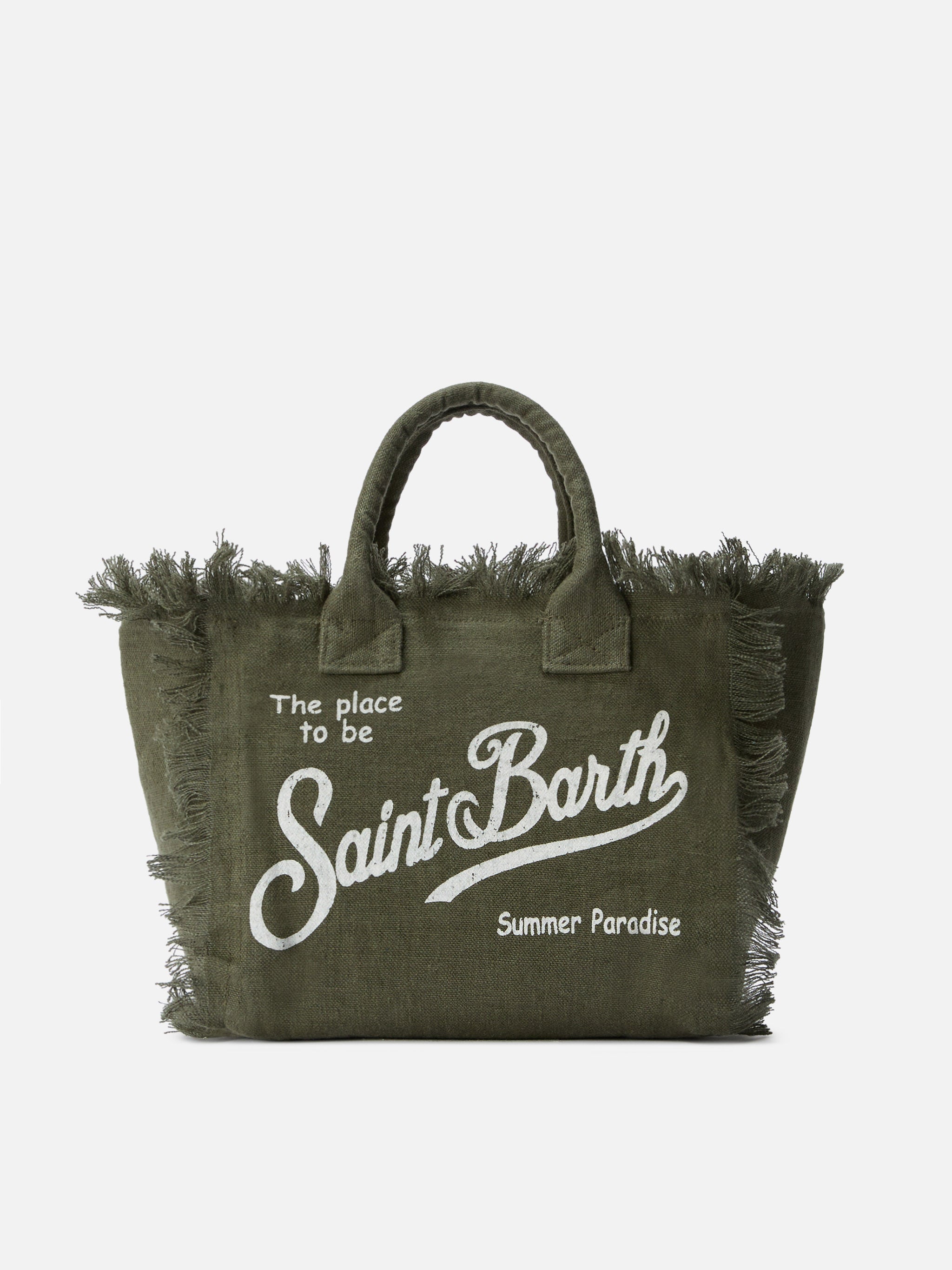 Borsa Colette in lino verde militare tinta unita