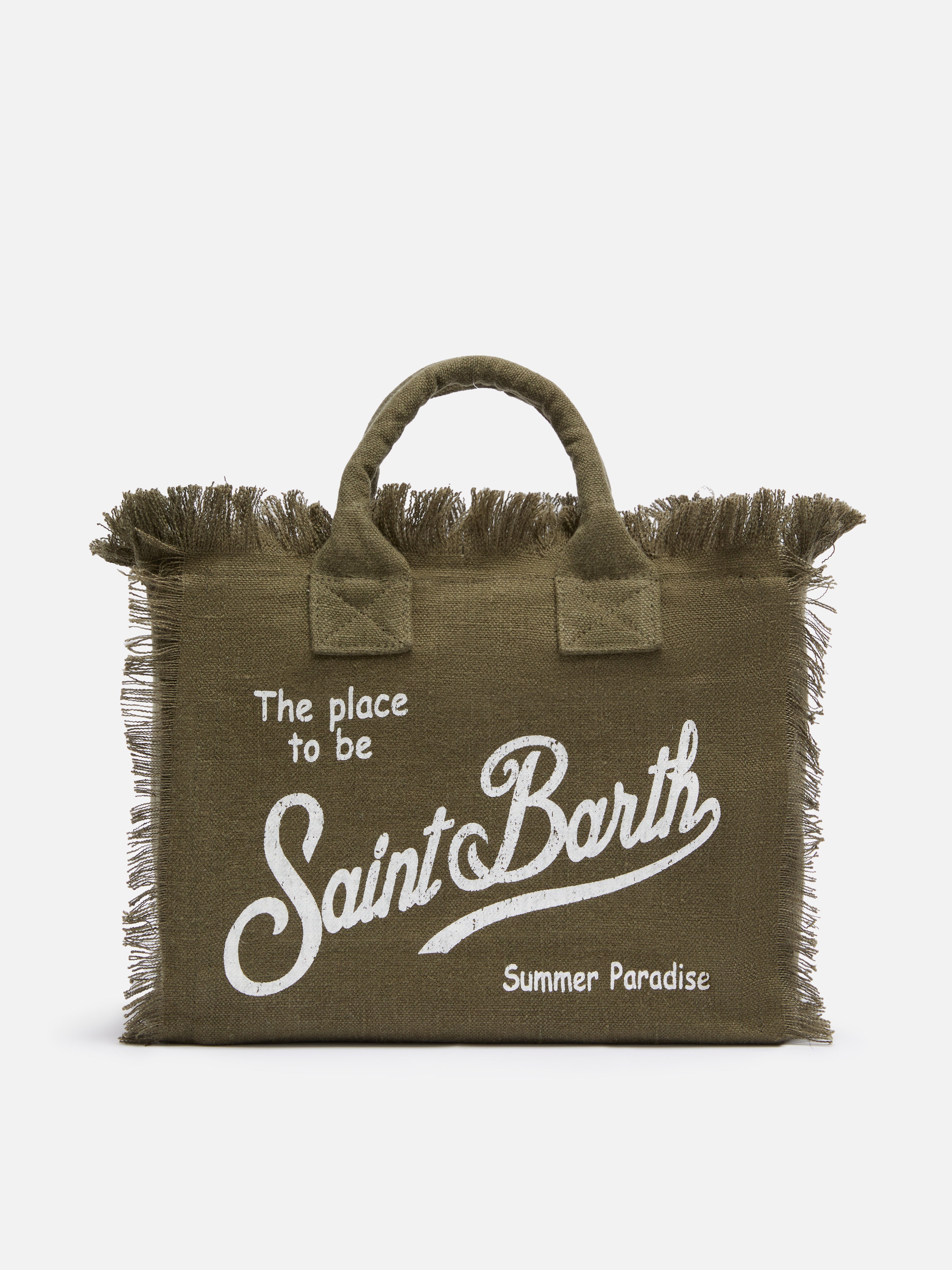 Borsa Colette in 100% LINO verde militare