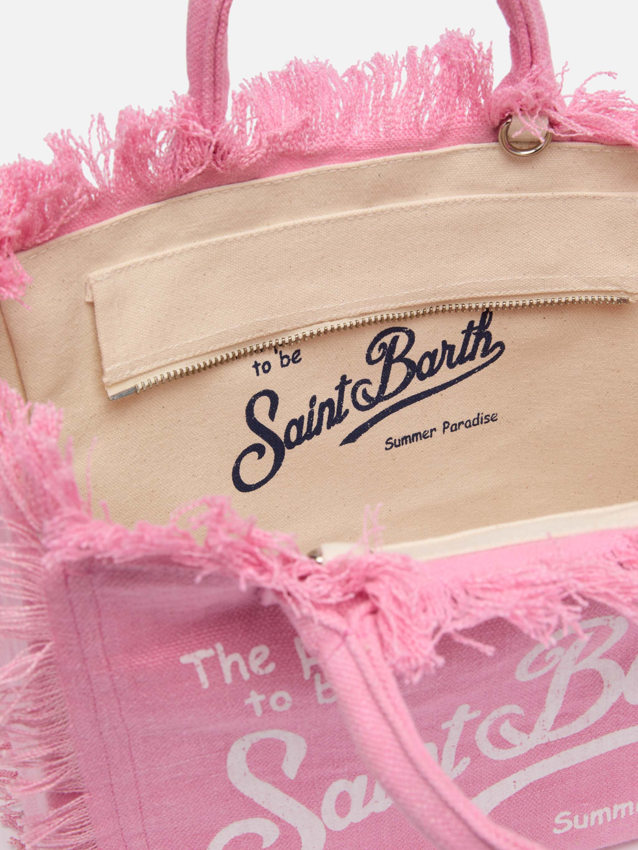 Borsa Colette in lino rosa tinta unita