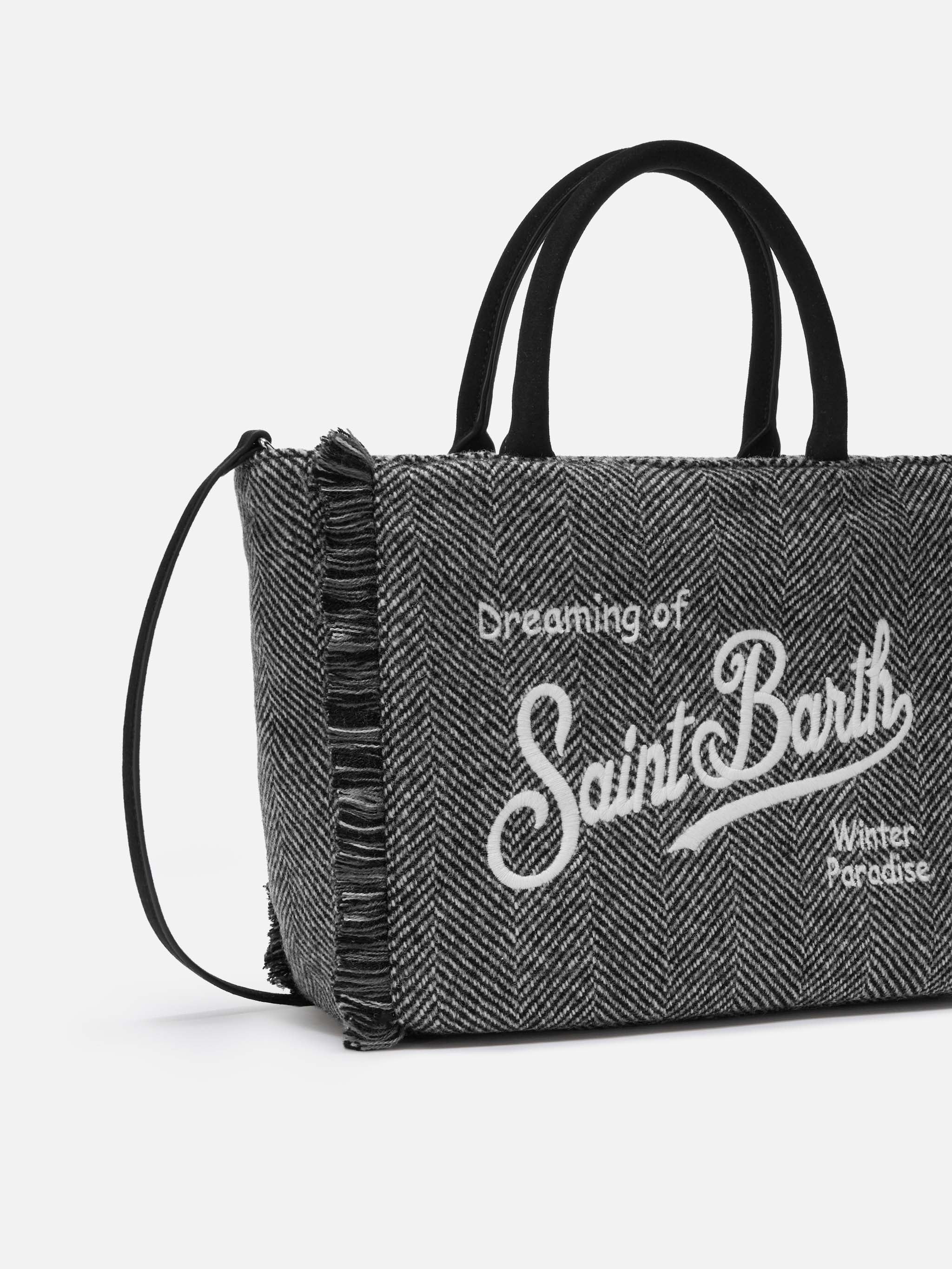 Borsa Colette Wool spigata nero e grigio