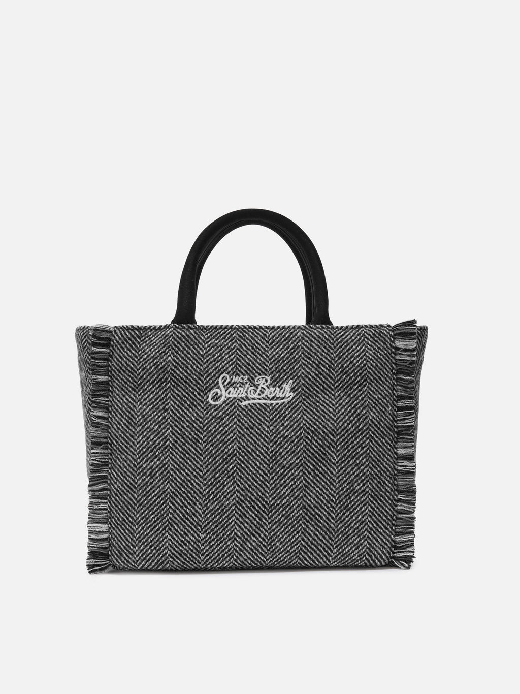 Borsa Colette Wool spigata nero e grigio