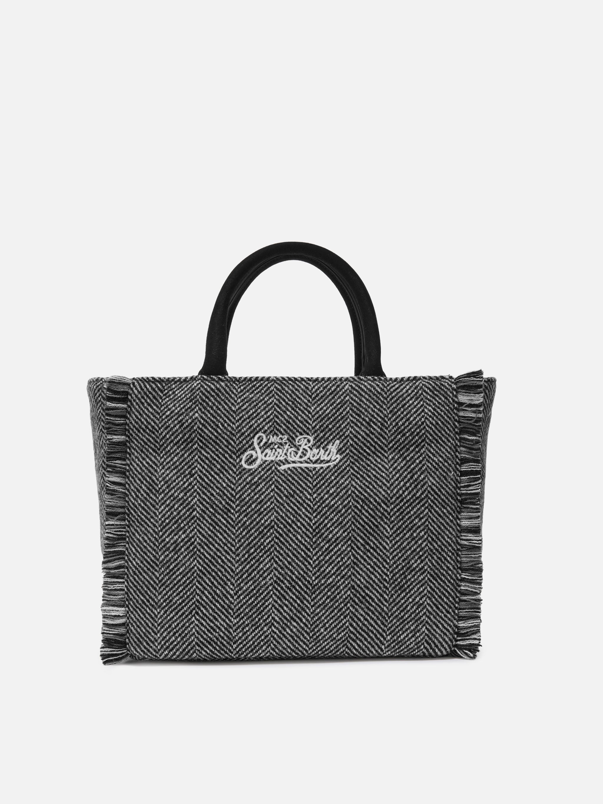 Borsa Colette Wool spigata nero e grigio