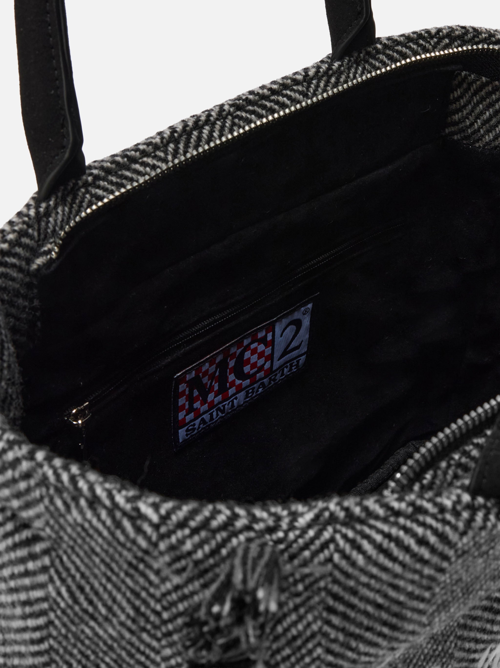 Borsa Colette Wool spigata nero e grigio