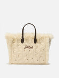 Borsa Colette Wool Braid bianca con strass