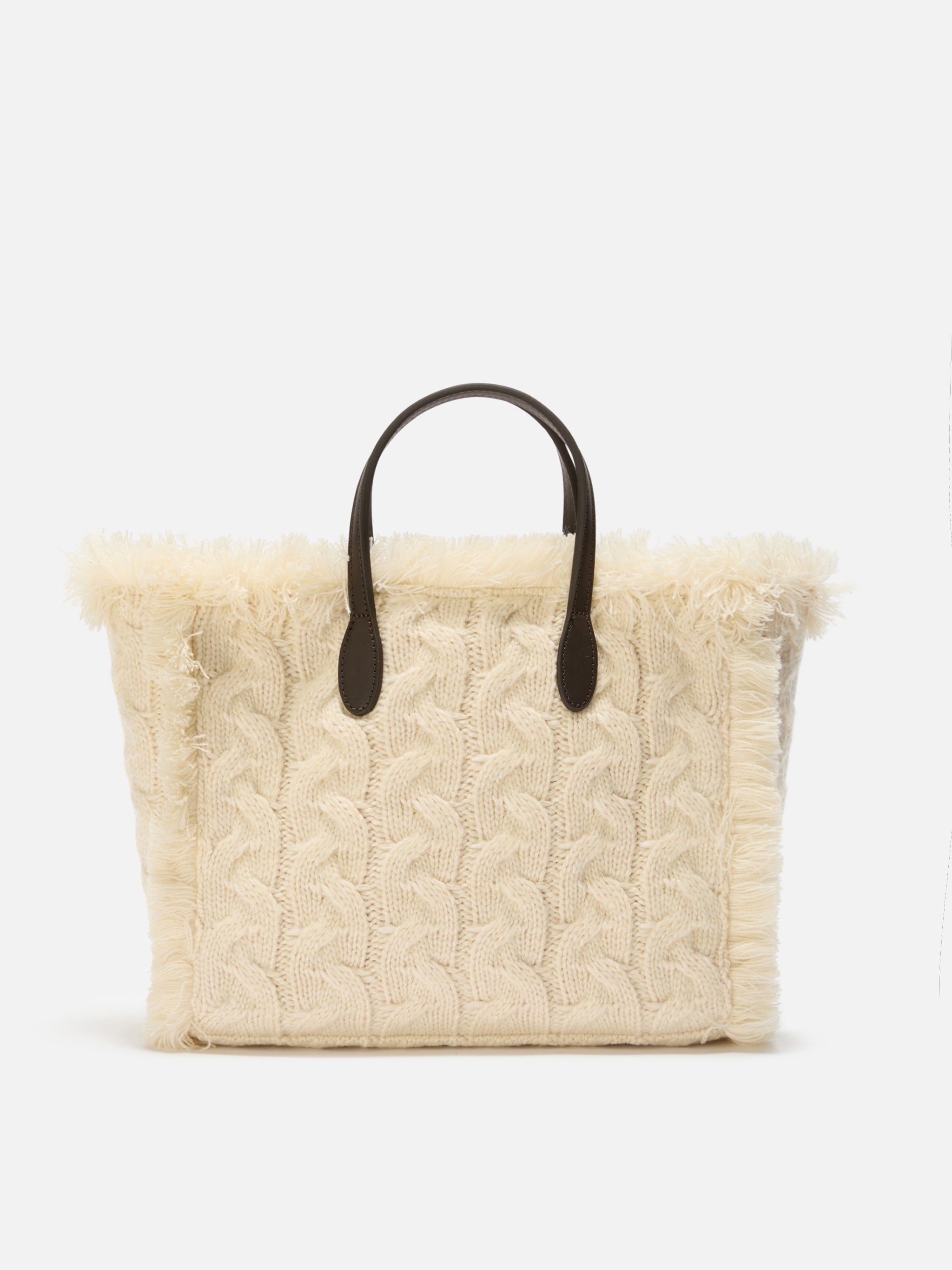 Borsa Colette Wool Braid bianca con strass