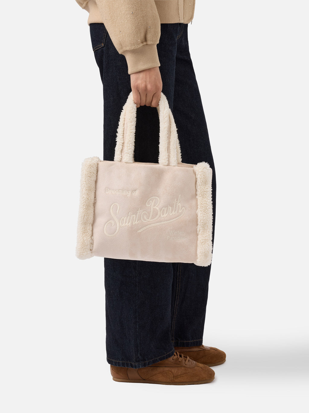 Borsa Colette Shearling ghiaccio