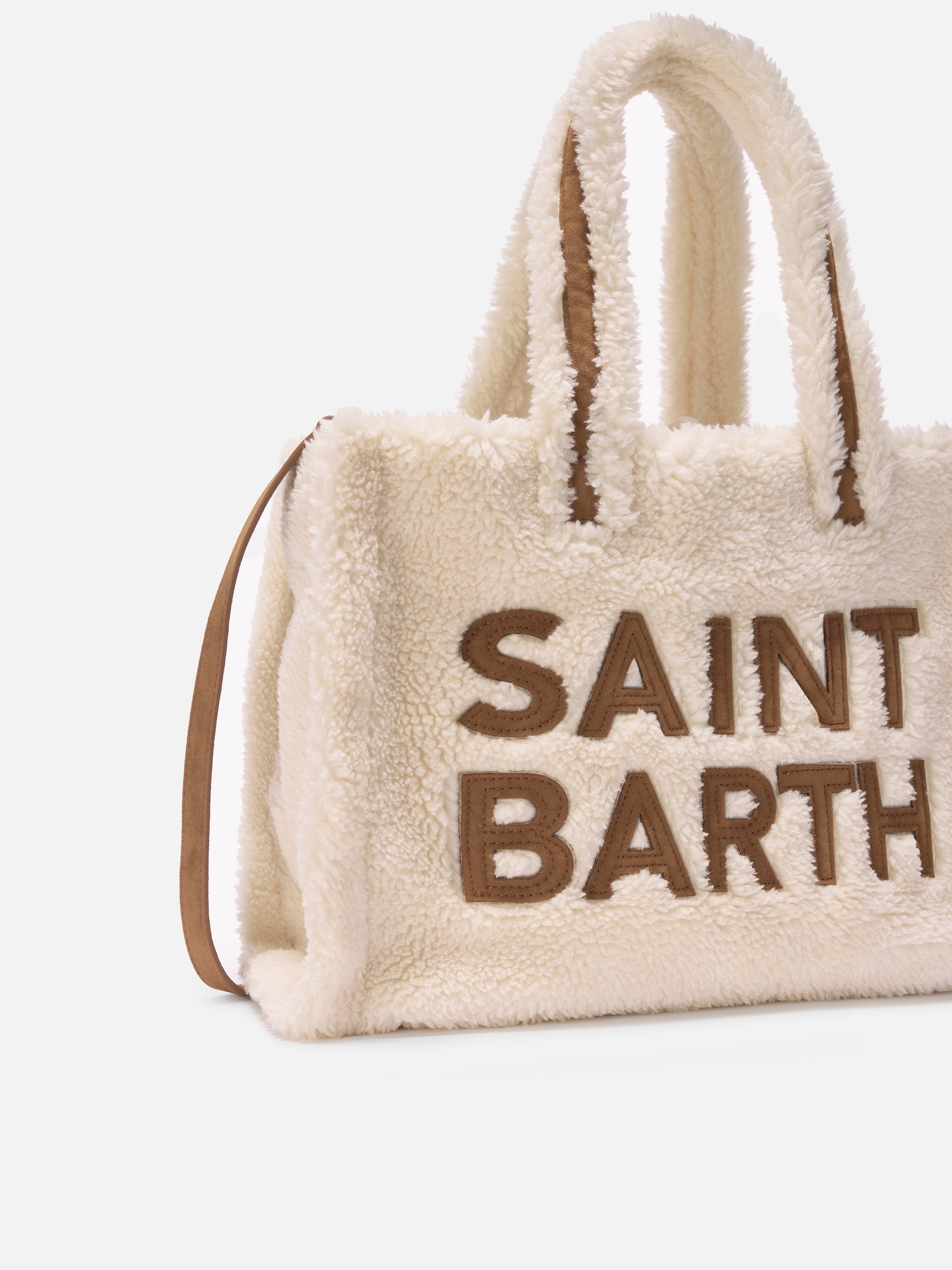 Borsa Colette Teddy bianca con logo