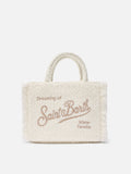 Borsa a mano Colette Tweed in misto lana bianca