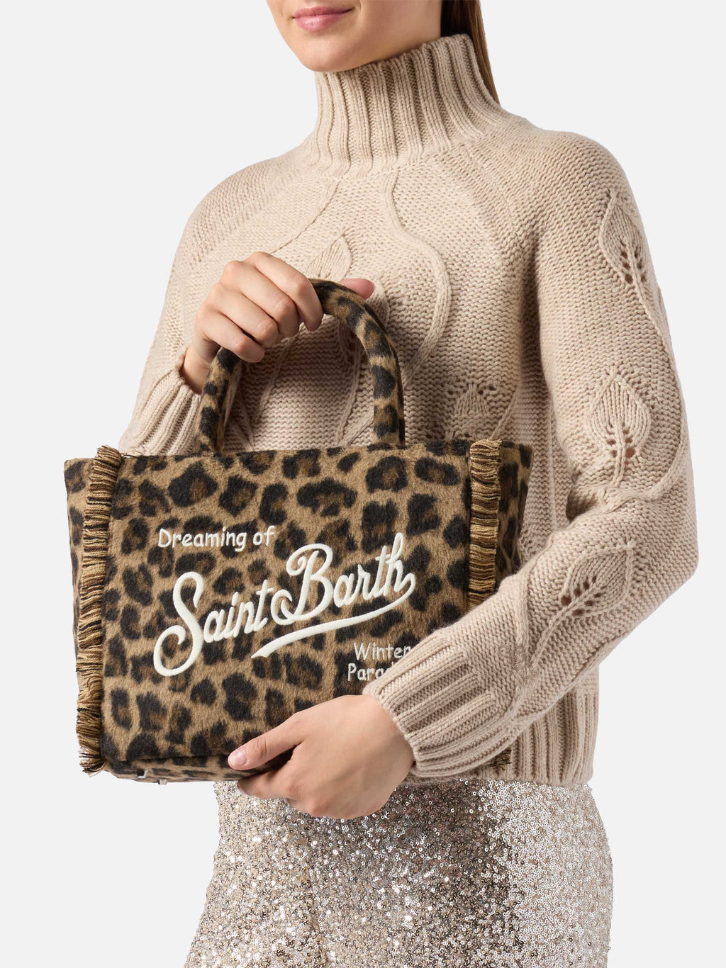 Borsa Colette Felt stampa leopardata