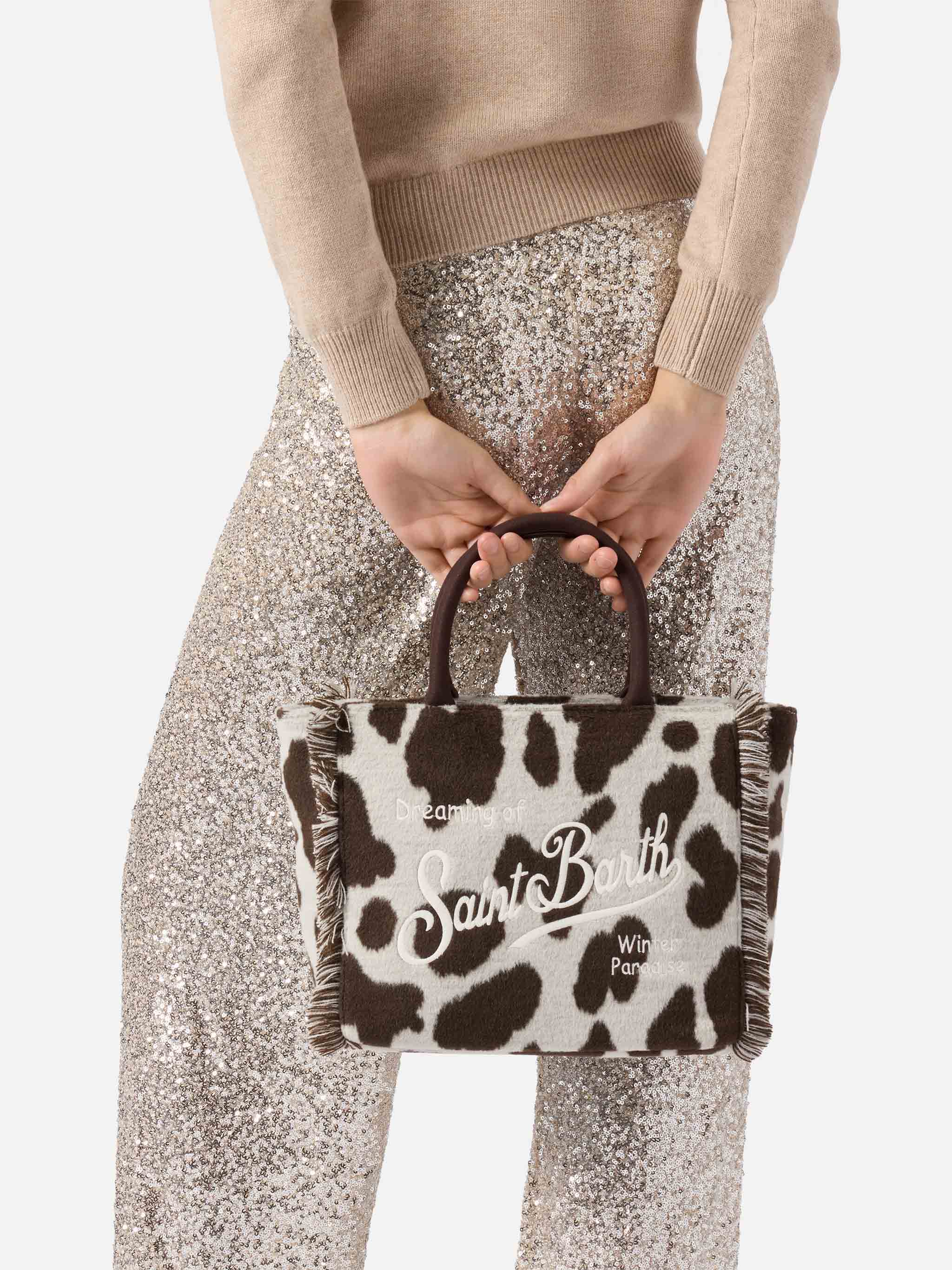 Borsa Colette Felt stampa cow