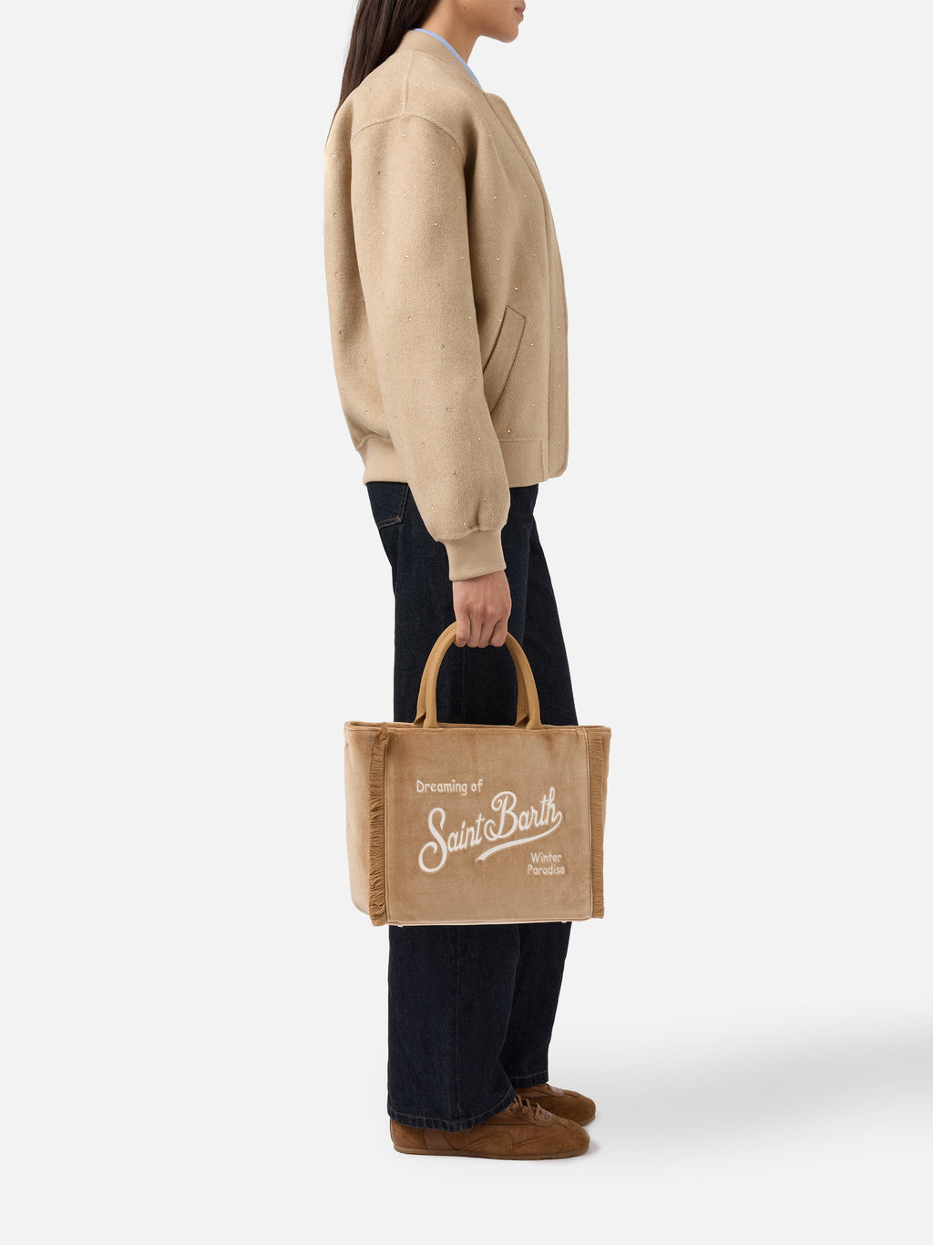 Borsa Colette Velvet beige