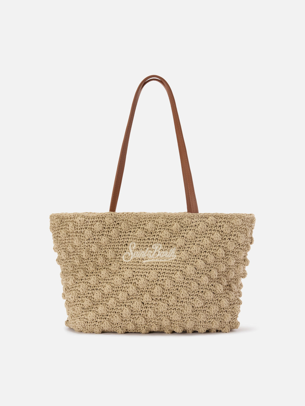 Borsa Tote Crochet medium con logo ricamato