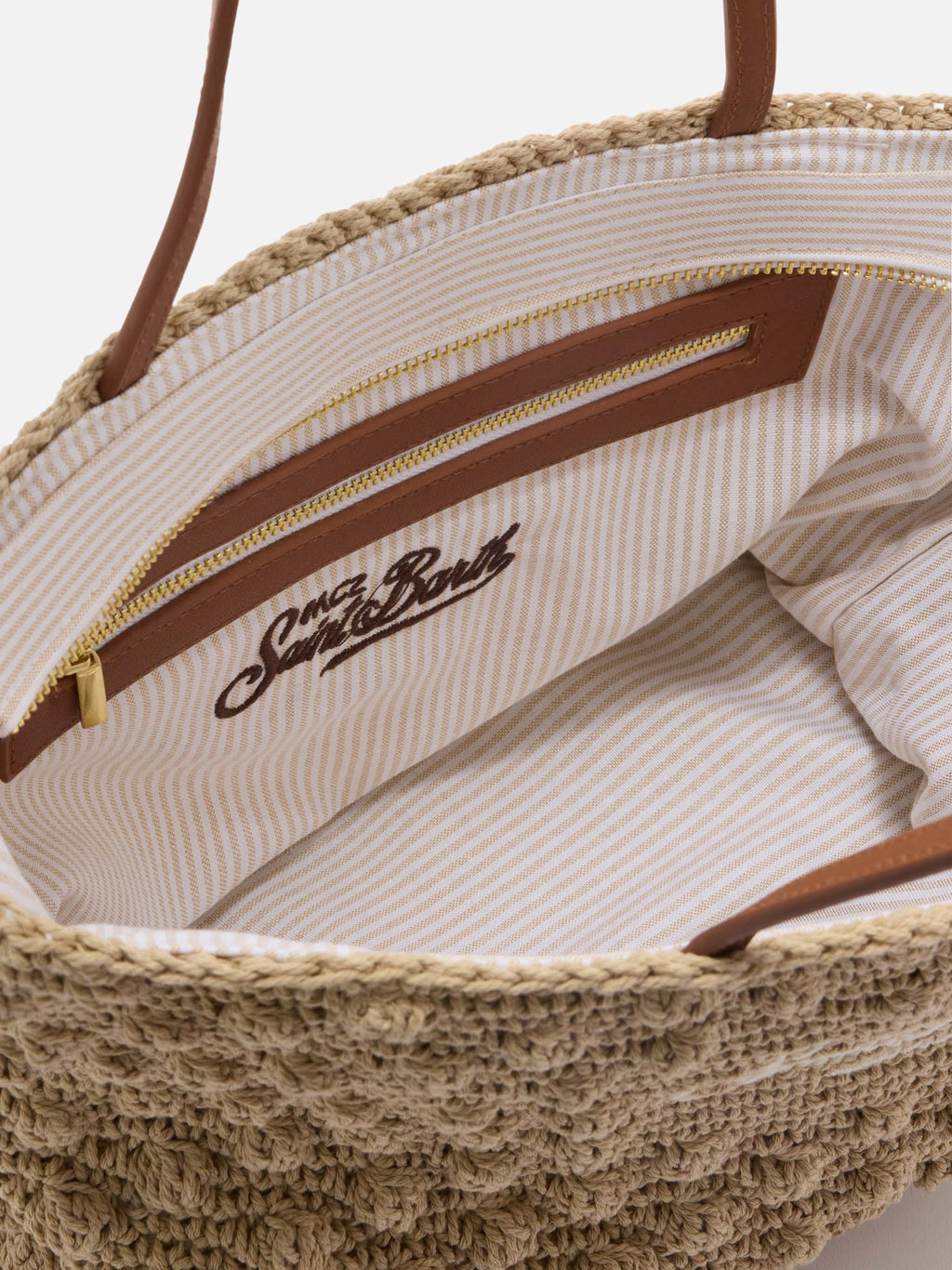 Borsa Tote Crochet medium con logo ricamato