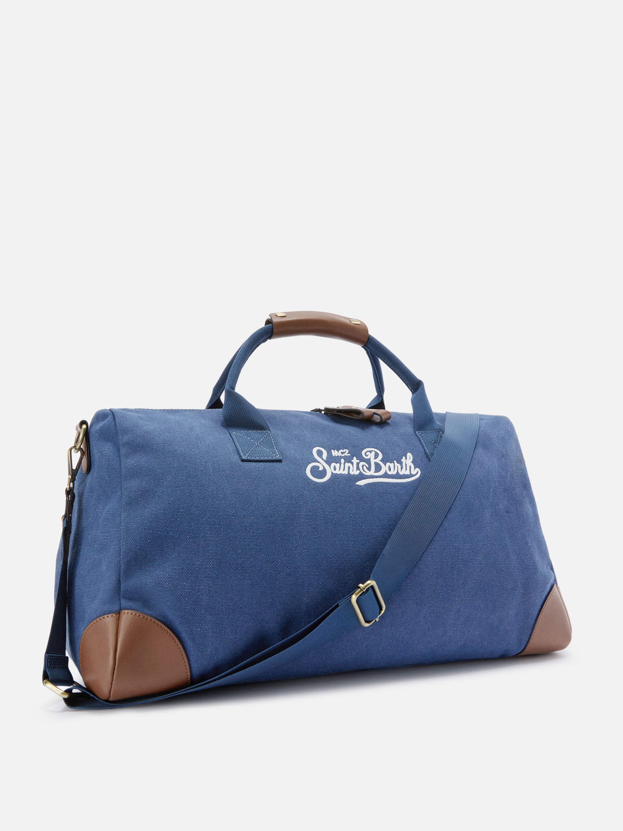 Borsone Daily in misto cotone navy con logo ricamato