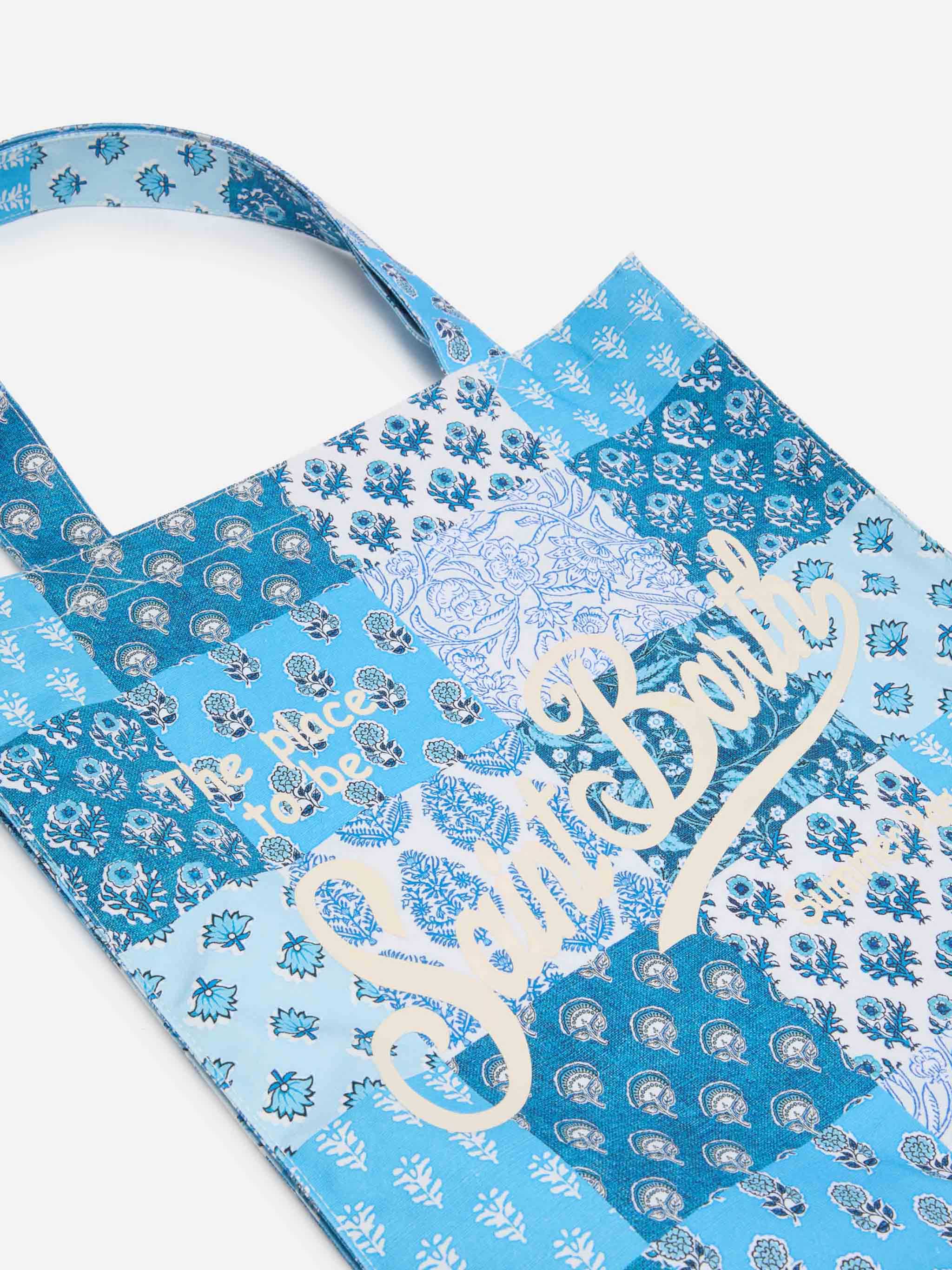 Essential flat cotton flower Bag with Saint Barth logo - MC2 Saint Barth