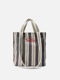Borsa tote Essential Beach in cotone a righe blu e bianche